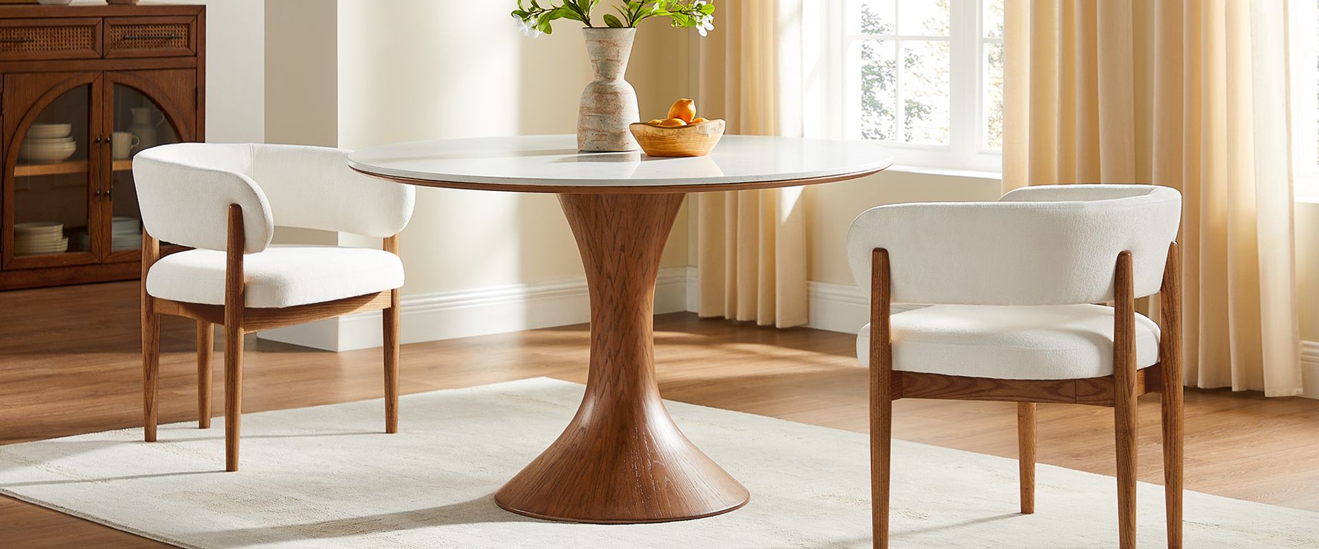 48 Inch Round Sintered Stone Dining Table for Dining Room