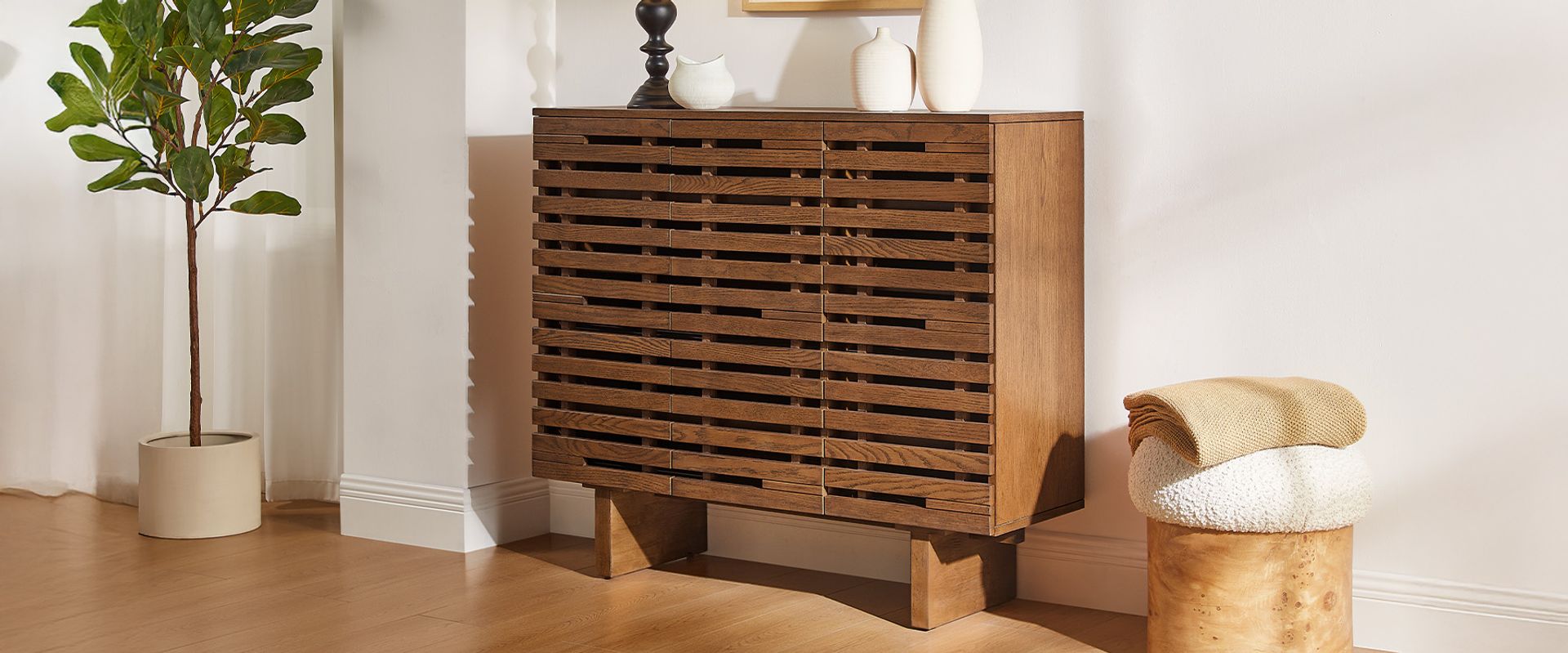 Shoe storage cabinet with doors