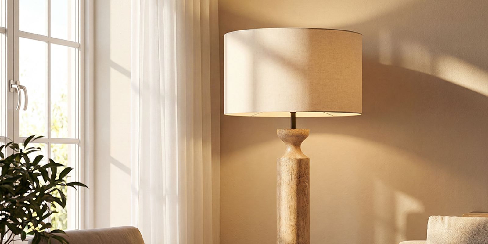 beige cloth shade