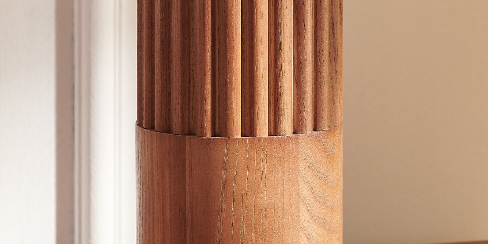 Wooden Fluted Table Lamp