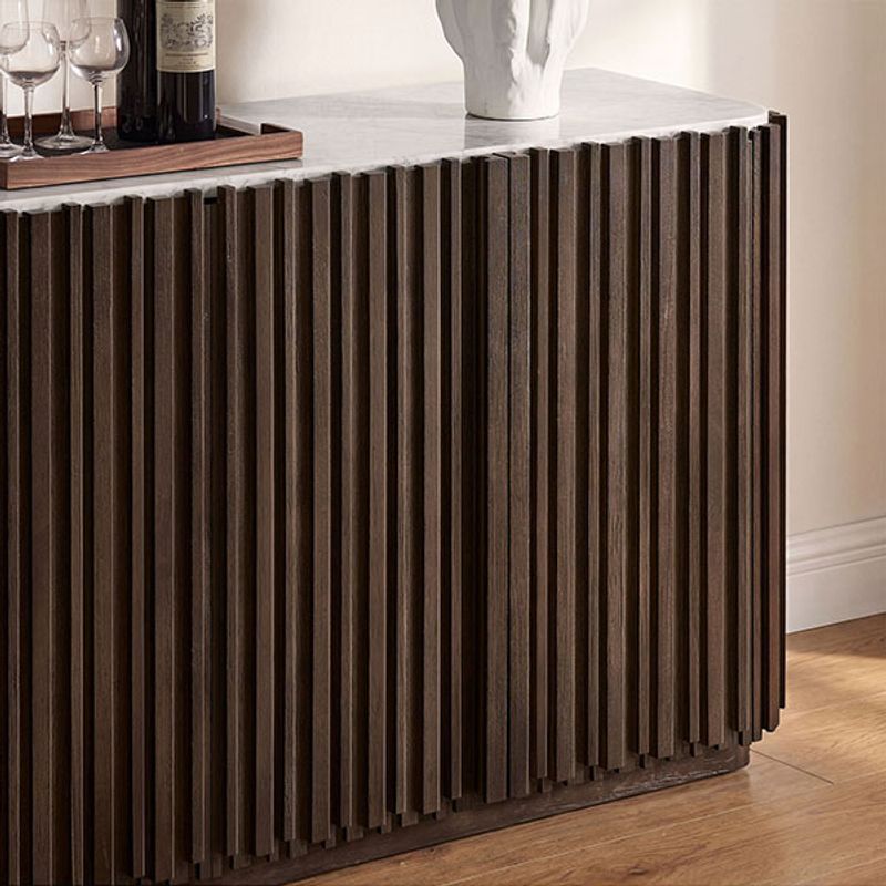Wire Brushed & Glazing Fluted Wood