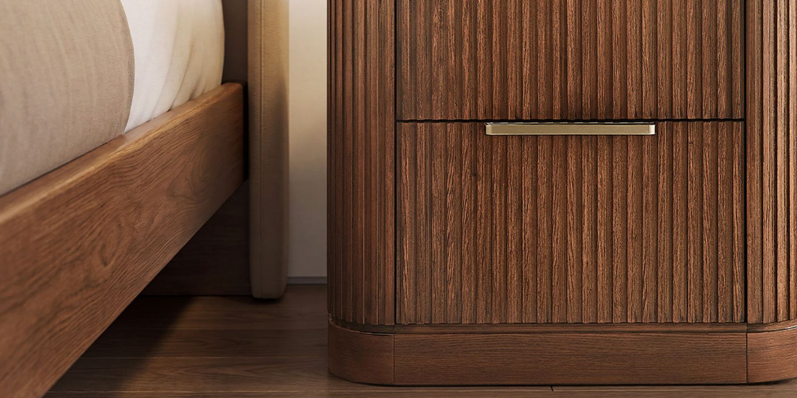 Warm Wood With a Polished Accent