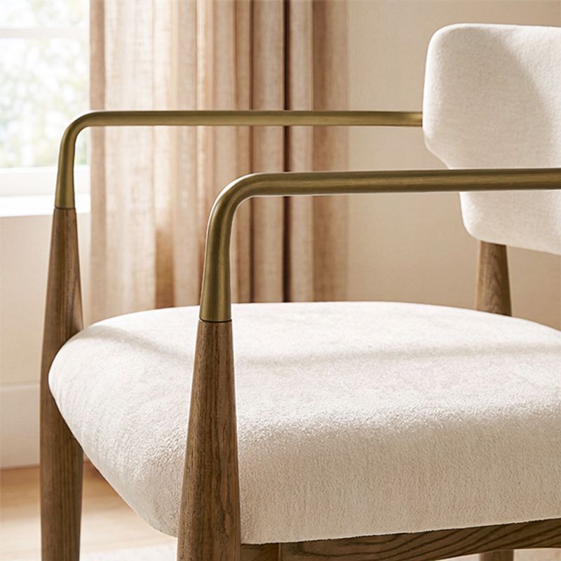 Metal Armrests & Ash Wood Frame