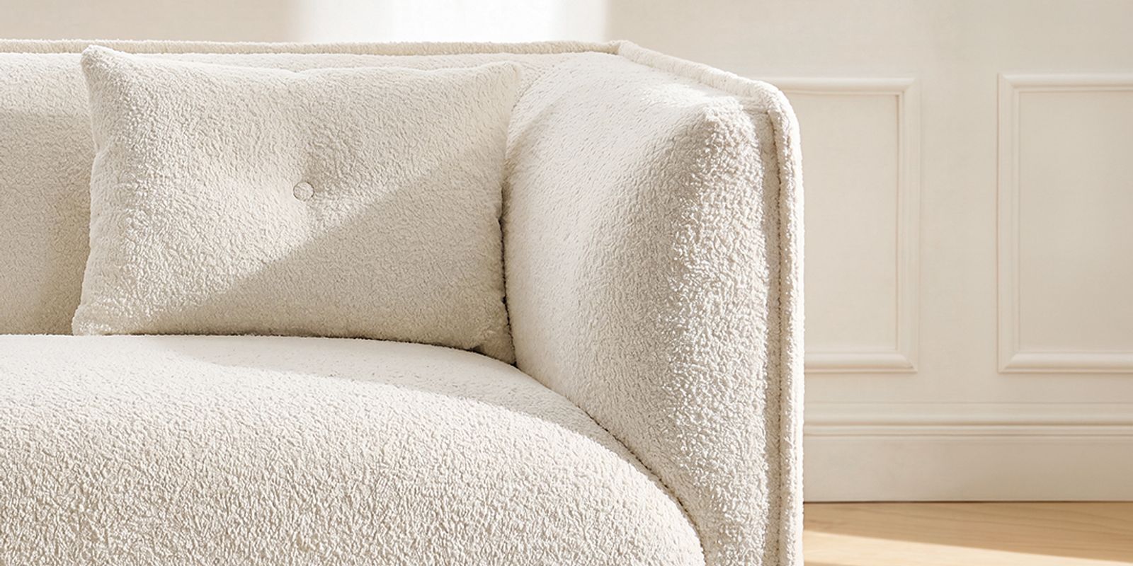 Rounded Arm & Tufted Back Cushion Design