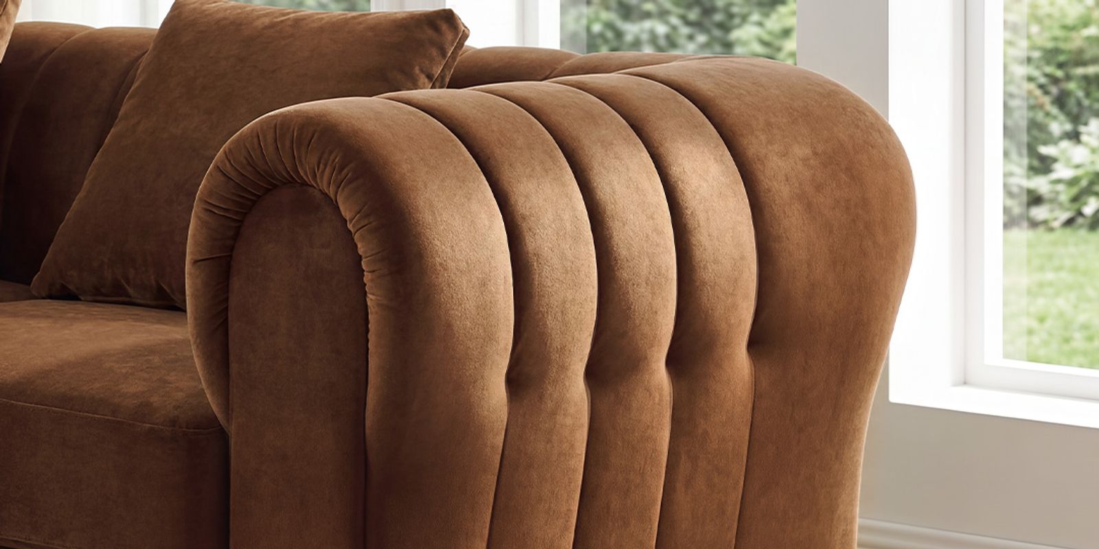 Channel Tufted Back & Rounded Rolled Arms