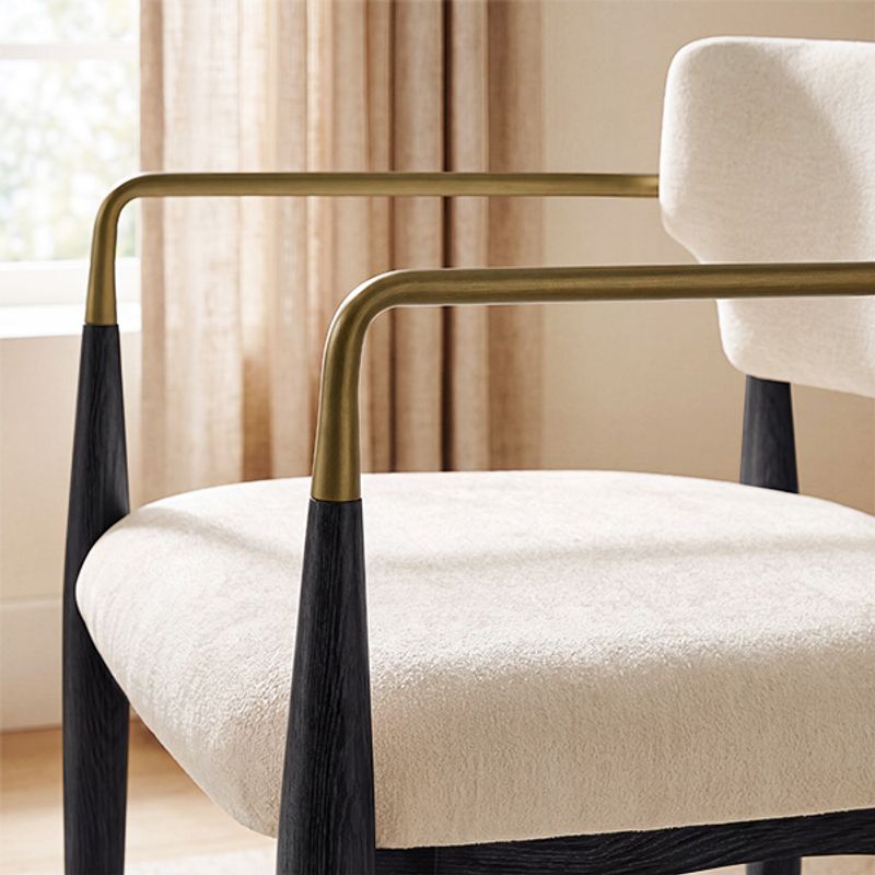 Metal Armrests & Ash Wood Frame