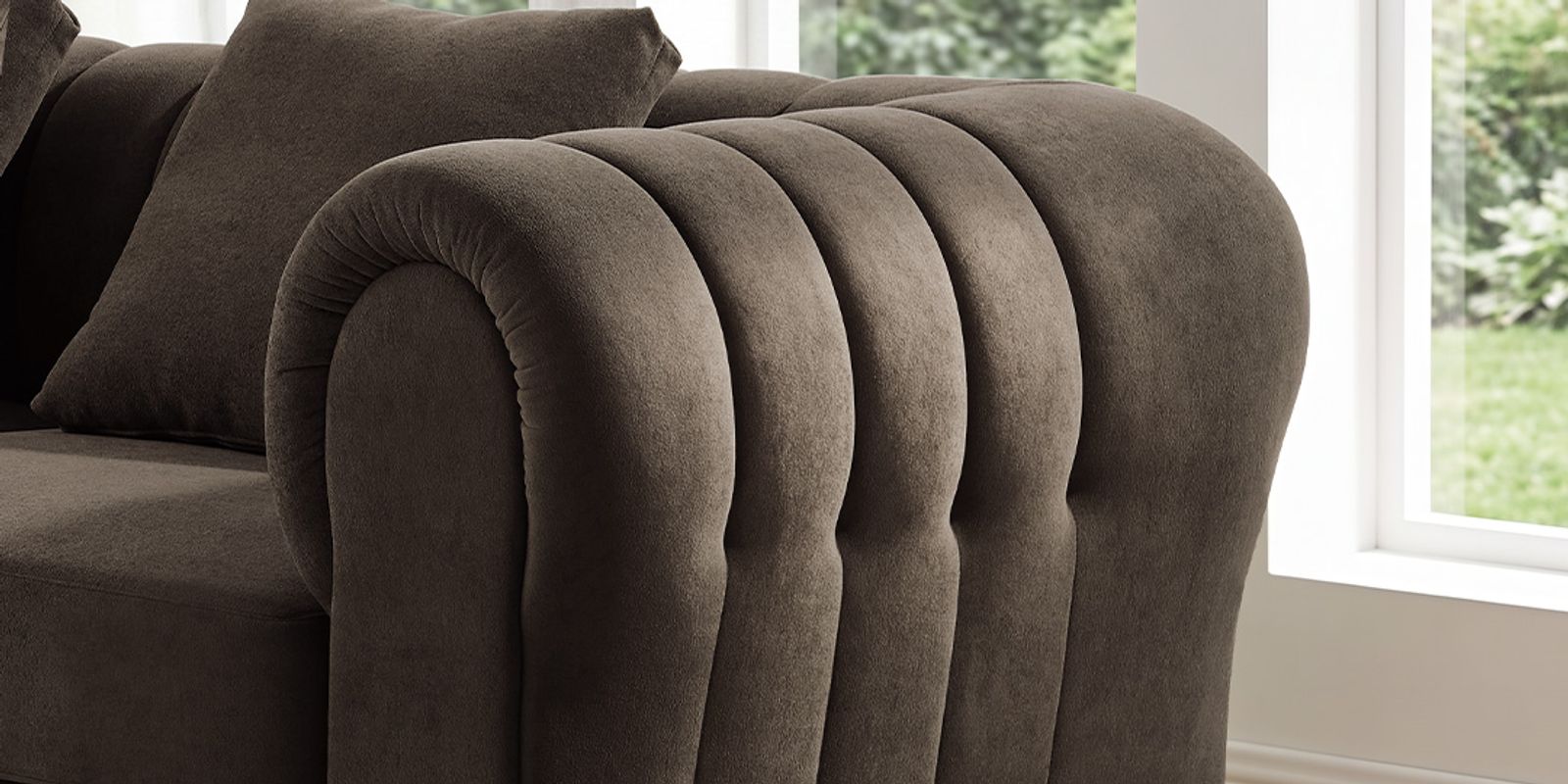 Channel Tufted Back & Rounded Rolled Arms