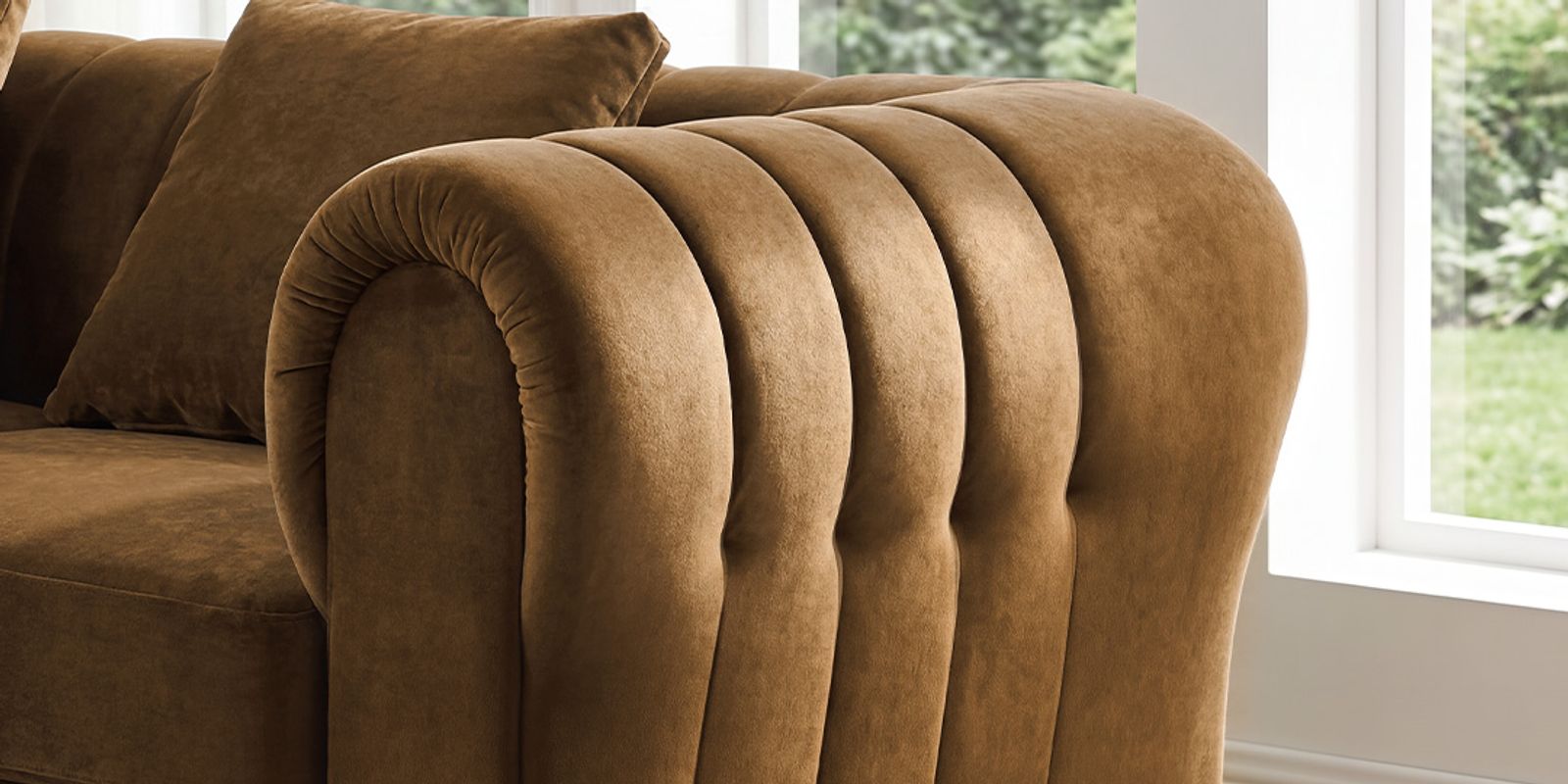 Channel Tufted Back & Rounded Rolled Arms