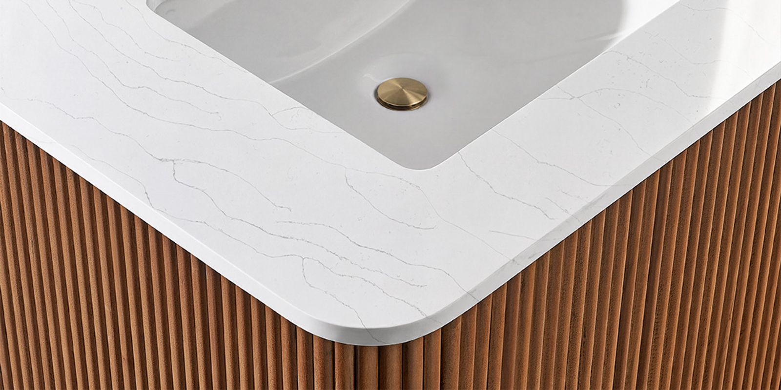 Durable Quartz Top & Dual Sinks