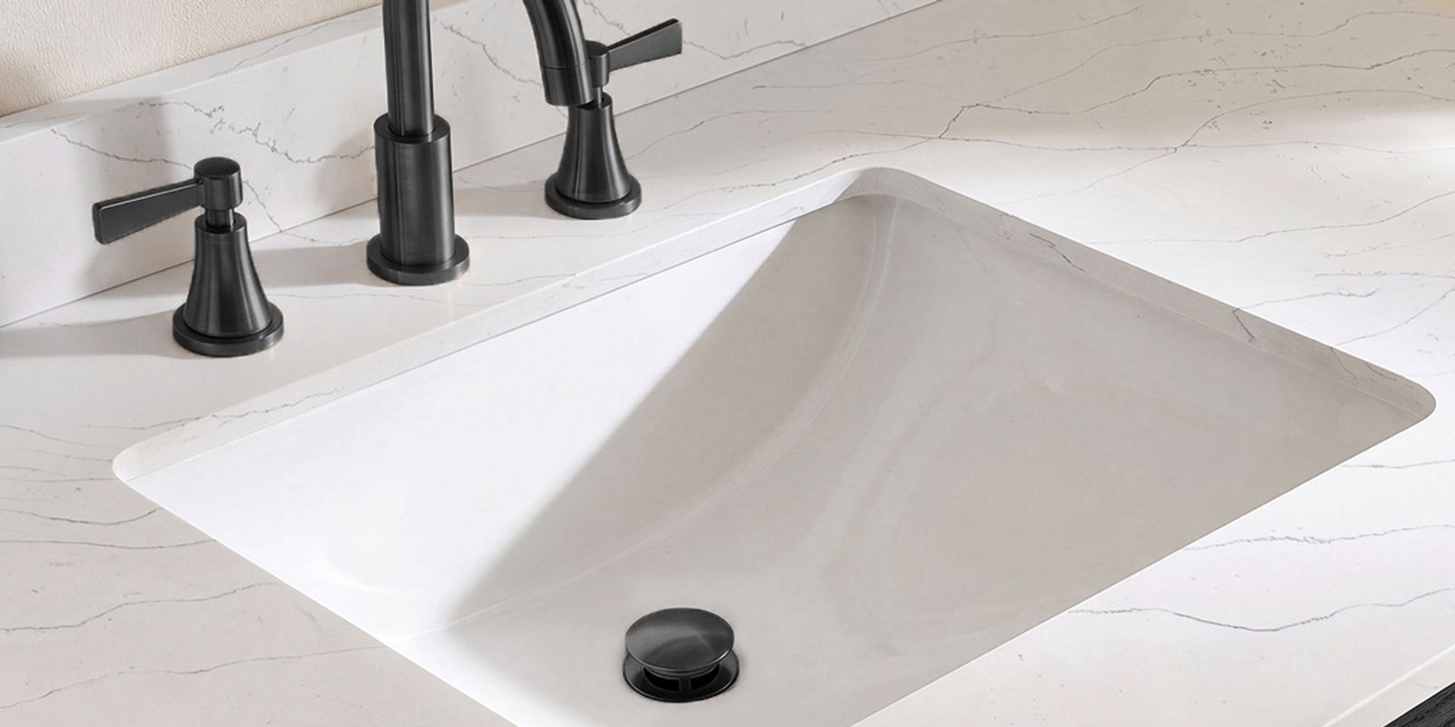 Durable Quartz Top & Dual Sinks