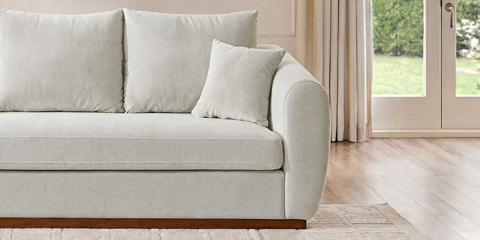 Smooth Rounded Armrests & Elongated Seating