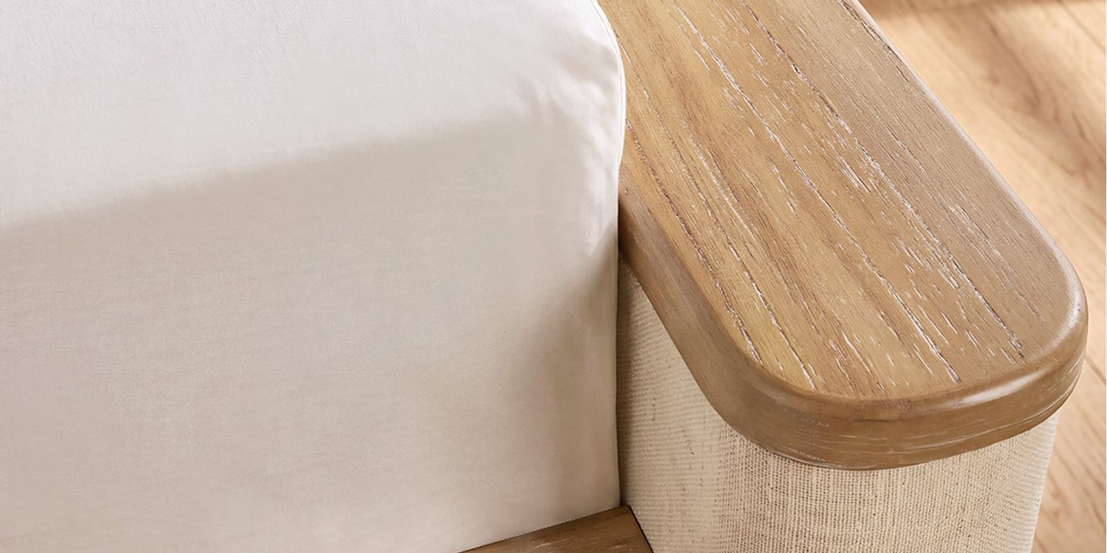 Natural Wood Grain, Curved Footboard
