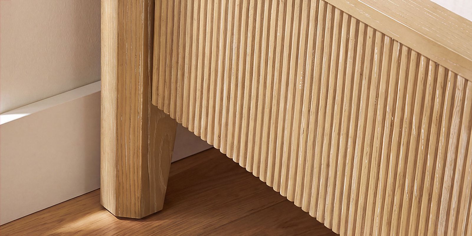 Fluted Footboard with Sculptural Corner Legs