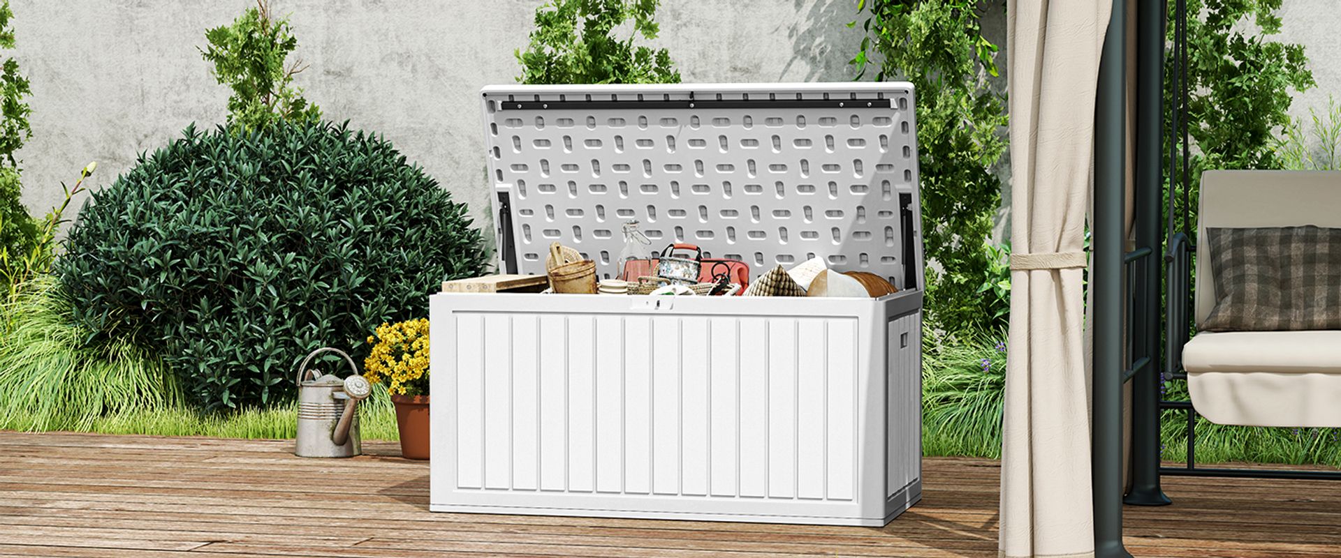 90 gallon resin deck box