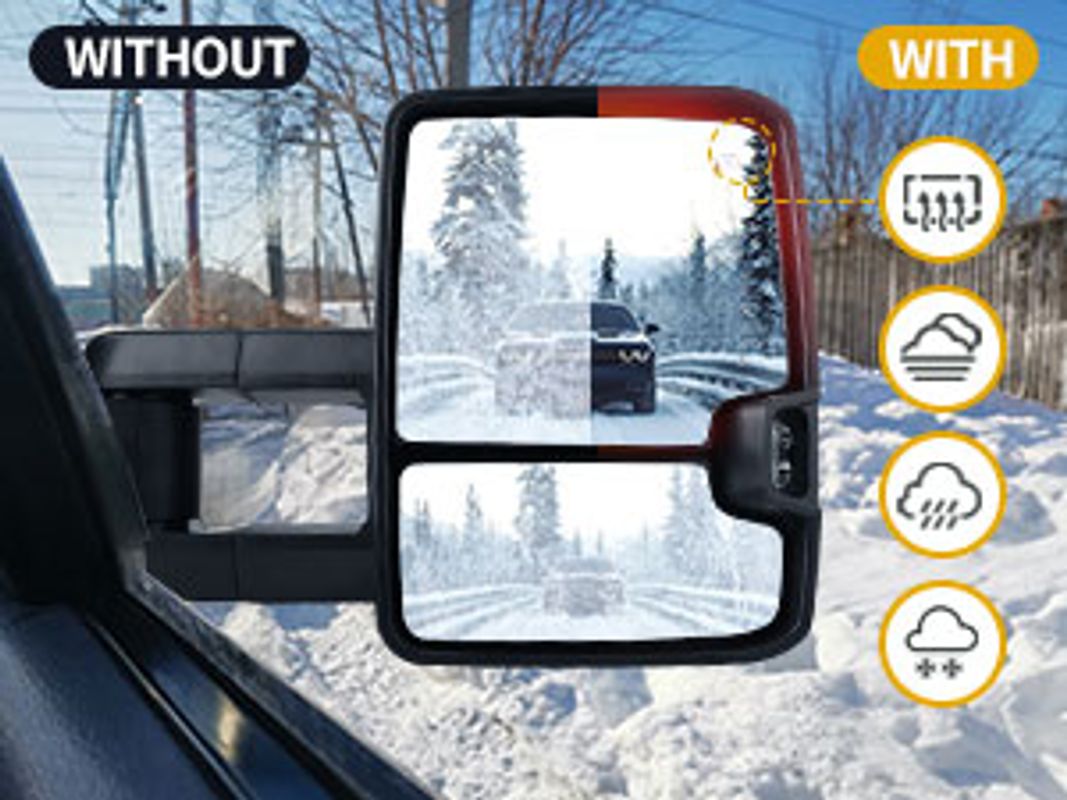 Power Heated Plane Mirror