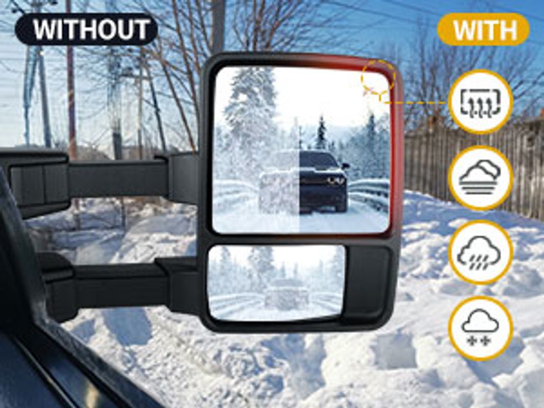 Power Heated Plane Mirror