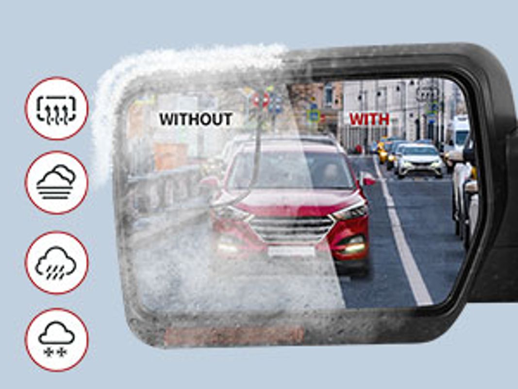 Power Heated Plane Mirror