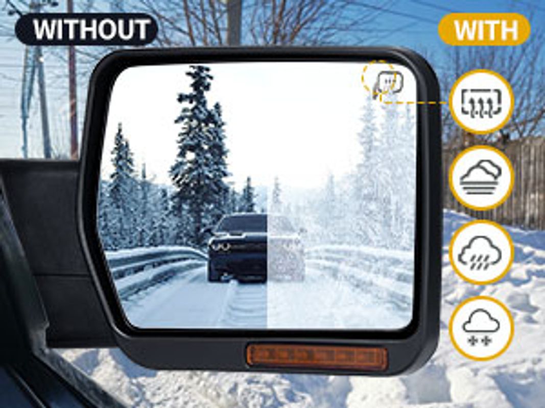 Power Heated Plane Mirror