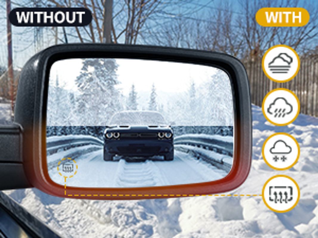 Power Heated Plane Mirror