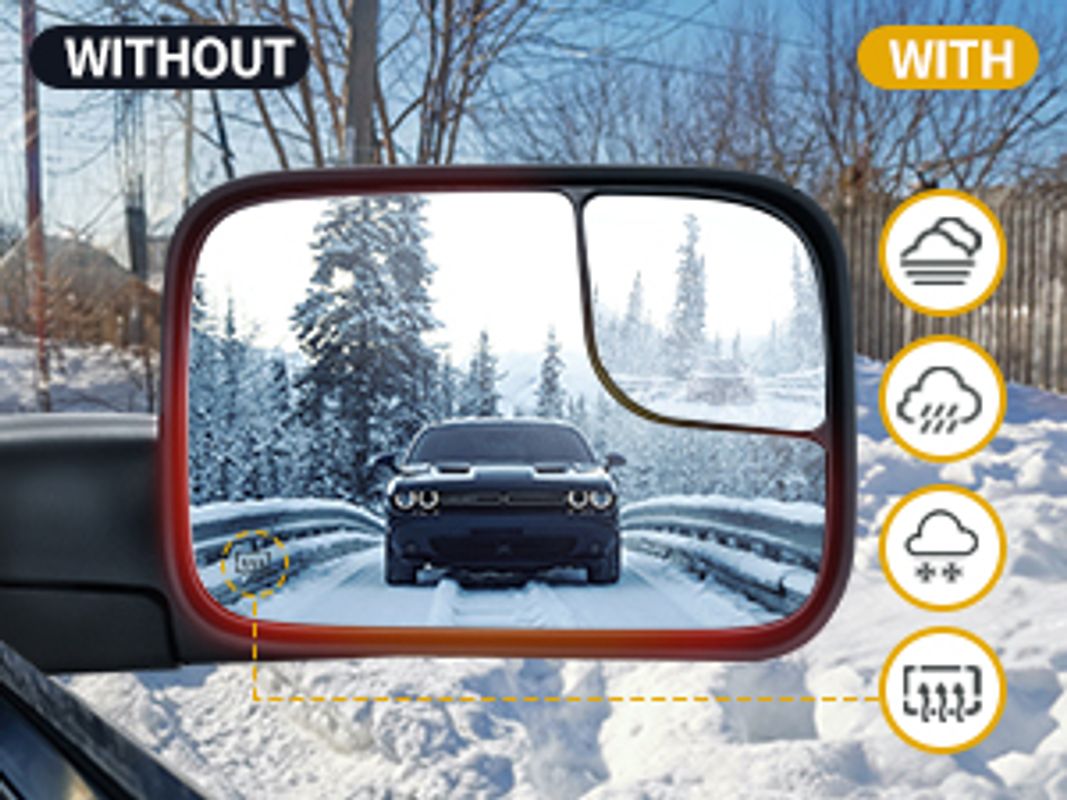 Power Heated Plane Mirror