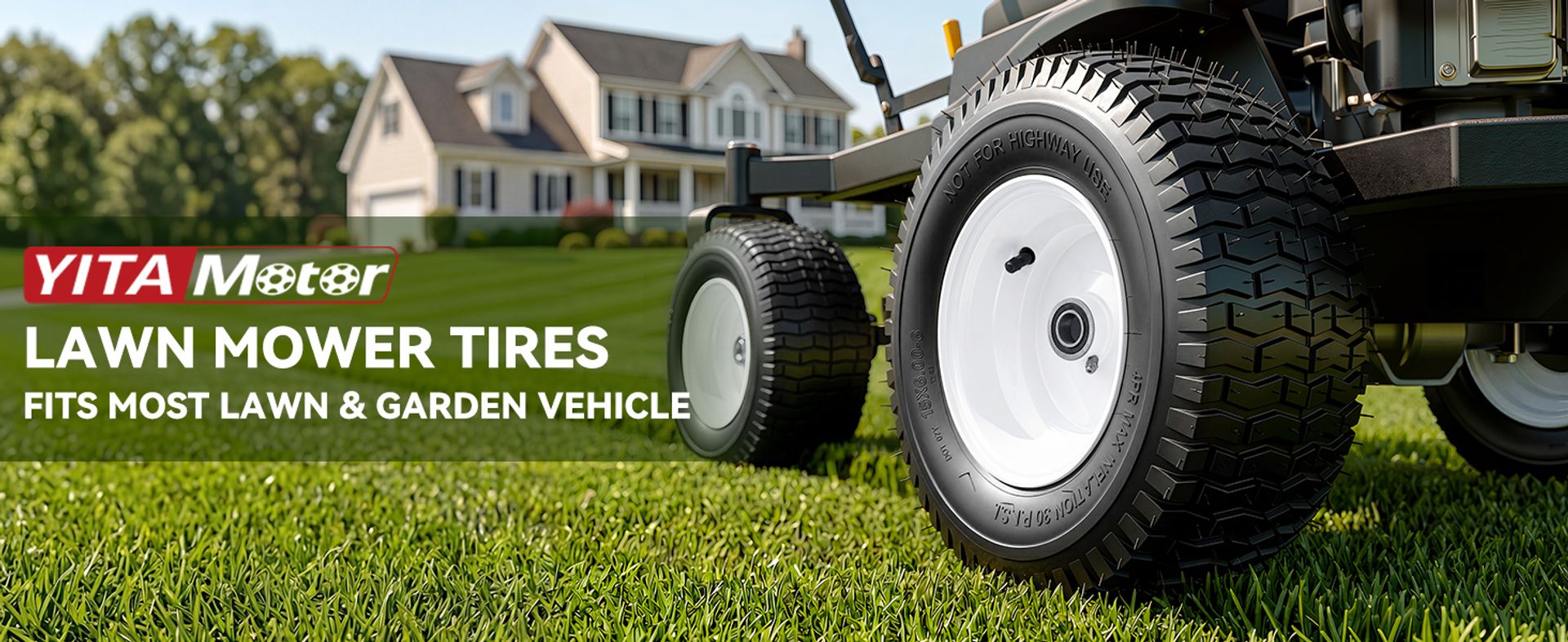 15x6.00-6 lawn mower tires, tractor wheel assemblies, riding mower front tires, 4 ply pneumatic tires, 3 inch hub, 3/4 bearing, John Deere front tires, YITAMOTOR