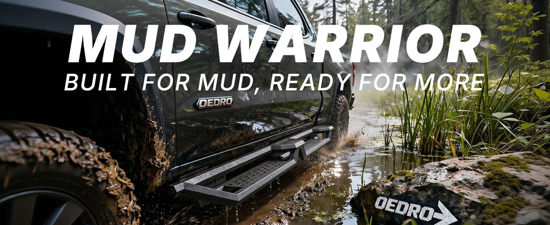 OEDRO 6.8 inches Running Boards Compatible with 2019-2026 Chevy Silverado/GMC Sierra 1500, 2020-2026 2500HD 3500HD Crew Cab, Bed Access Side Steps