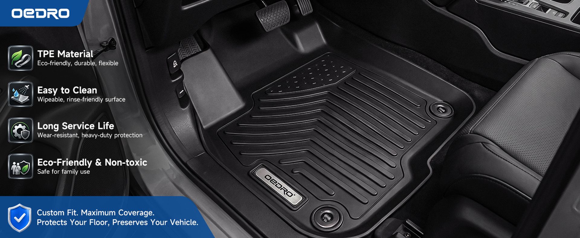 Custom Fit All-Weather Floor Mats for 2023-2026 Honda HR-V | Durable & Waterproof Car Floor Mats