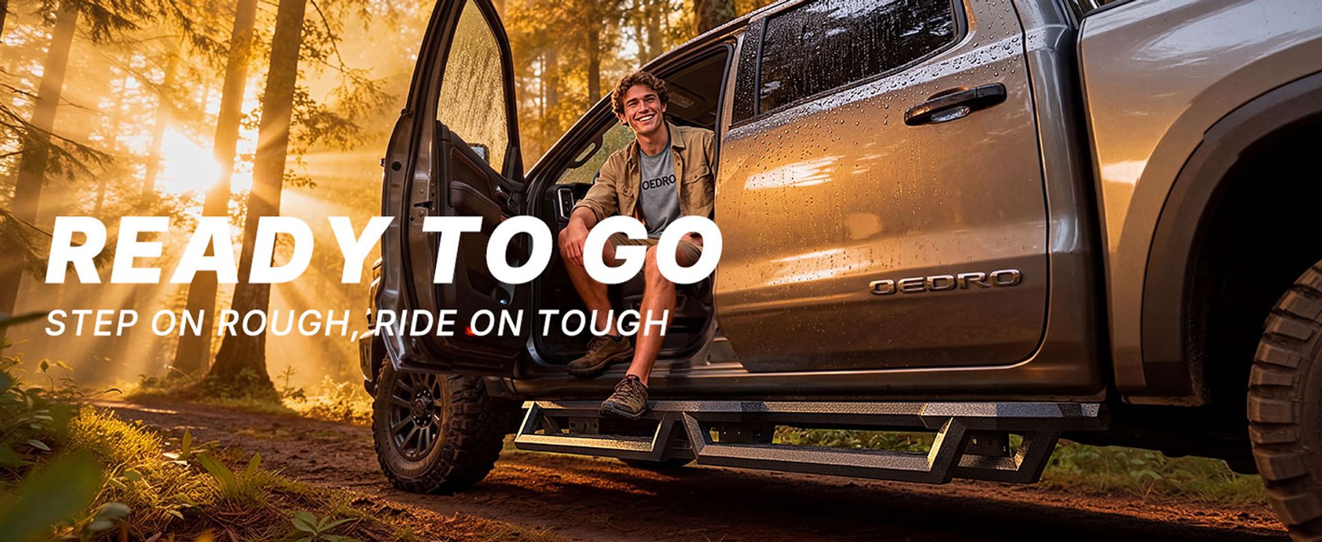 OEDRO 6.8 inches Running Boards Compatible with 2019-2026 Chevy Silverado/GMC Sierra 1500, 2020-2026 2500HD 3500HD Crew Cab, Bed Access Side Steps
