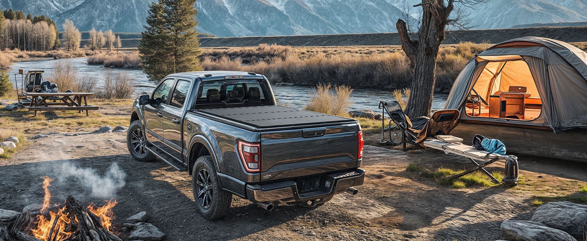 OEDRO 6.2FT FRP Hard Tri-fold Tonneau Cover Fold Truck Bed Covers Fits for Chevy Colorado/GMC Canyon 2015-2022 with 6.2 Feet Bed