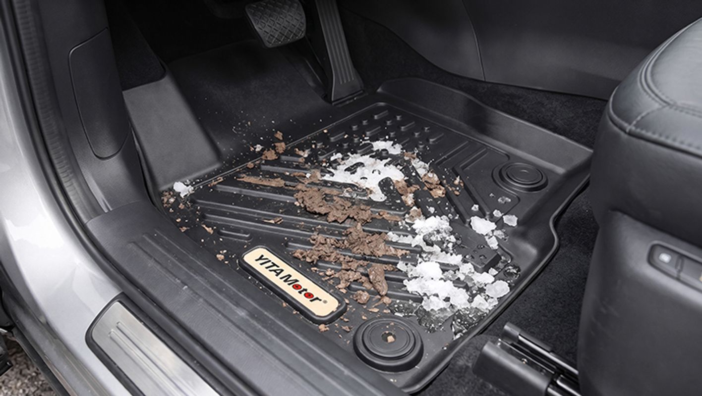 YITAMOTOR custom-fit all-weather car floor mats, deep trays for mud and snow