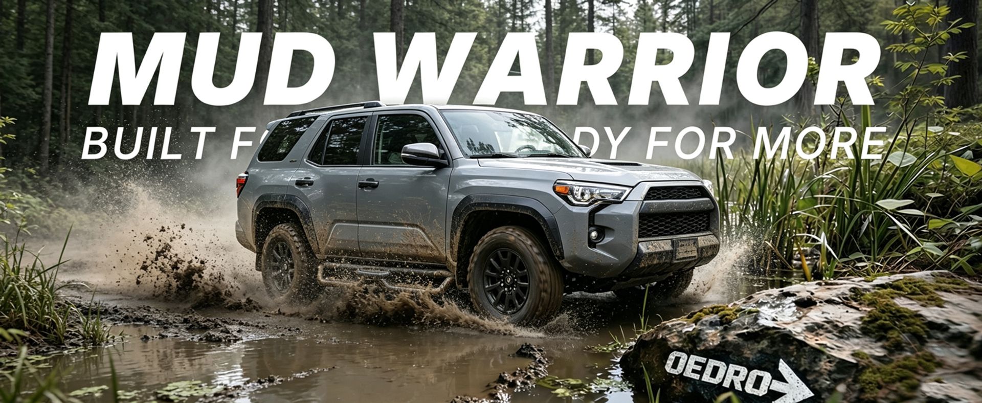 oEdRo Running Boards Compatible with 2025-2026 Toyota 4Runner, Two Stair Design Side Step Rails, Powder-Coated Black Bolt-on Carbon Steel Nerf Bars