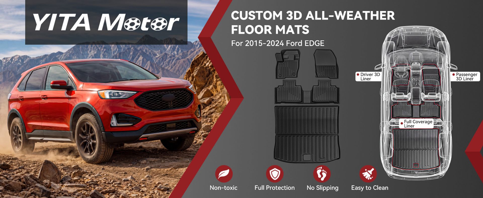 YITAMOTOR floor mats, Ford Edge floor mats, Ford Edge floor liners, Ford Edge cargo mat, Ford Edge trunk mat, Ford Edge cargo liner, Ford Edge accessories, all-weather floor mats, TPE floor mats, custom fit floor liners, digital fit floor mats, 2015 Ford Edge floor mats, 2016 Ford Edge floor mats, 2017 Ford Edge floor mats, 2018 Ford Edge floor mats, 2019 Ford Edge floor mats, 2020 Ford Edge floor mats, 2021 Ford Edge floor mats, 2022 Ford Edge floor mats, 2023 Ford Edge floor mats, 2024 Ford Edge floor mats, 2015 Edge floor liners, 2016 Edge floor liners, 2017 Edge floor liners, 2018 Edge floor liners, 2019 Edge floor liners, 2020 Edge floor liners, 2021 Edge floor liners, 2022 Edge floor liners, 2023 Edge floor liners, 2024 Edge floor liners, Ford Edge SE floor mats, Ford Edge SEL floor mats, Ford Edge ST floor mats, Ford Edge ST-Line floor mats, Ford Edge Sport floor mats, Ford Edge Titanium floor mats, first row floor mats, second row floor mats, 1st 2nd row floor mats, trunk liner, trunk floor mat, cargo floor liner, high-density TPE mats, odorless floor mats, latex-free floor mats, cadmium-free floor mats, lead-free floor mats, PVC-free floor mats, non-slip floor mats, anti-slip floor liners, retainer clips, raised edge floor mats, deep rib floor liners, liquid trapping floor mats, mud and snow floor mats, sand protection floor mats, all-season car mats, washable floor liners, easy clean floor mats, hose washable mats, durable TPE floor liners, flexible floor mats, black floor mats