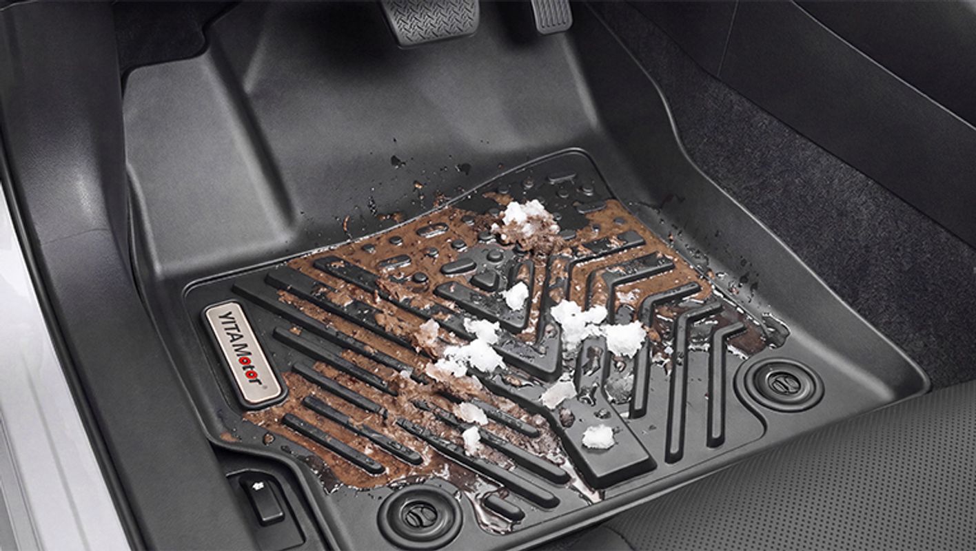 YITAMOTOR custom-fit all-weather car floor mats, deep trays for mud and snow