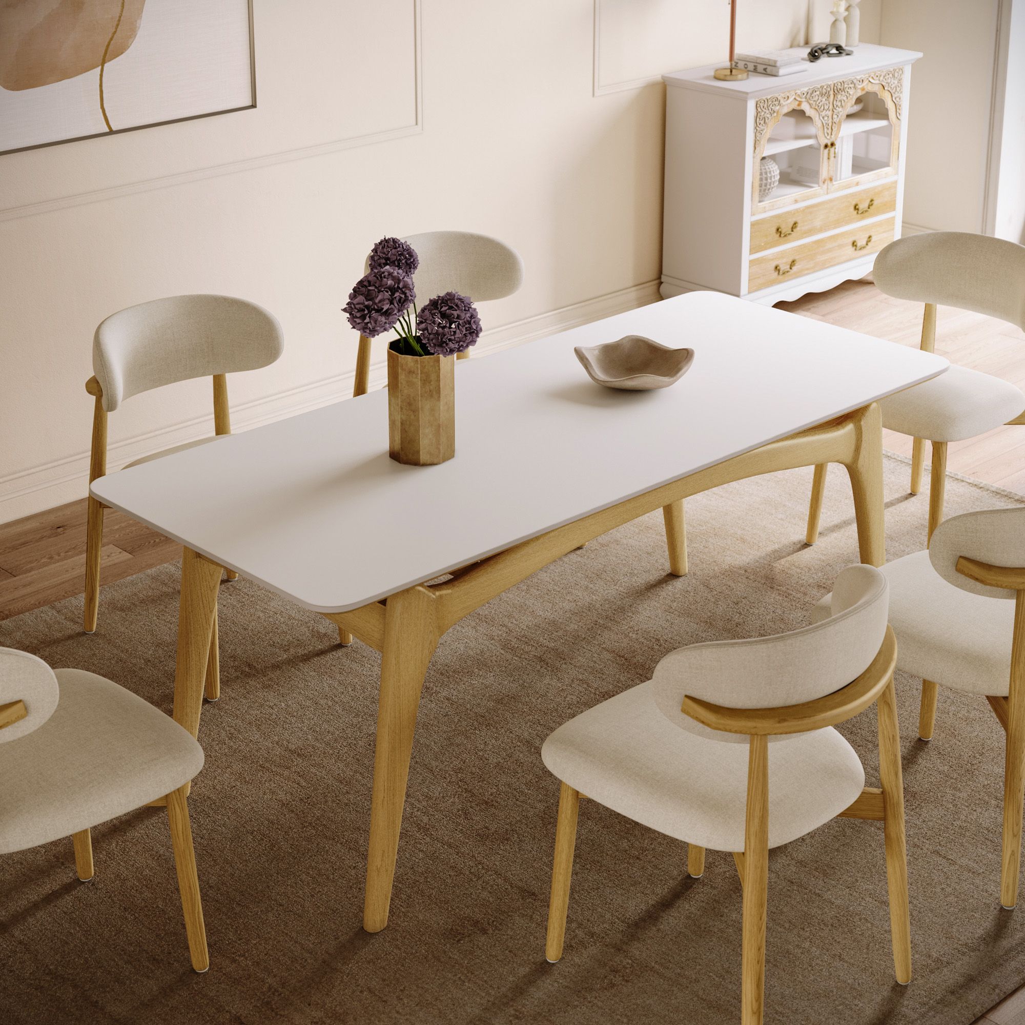 Hernest | 71 Inch Modern Rectangle Dining Table for 4 to 6 Seats