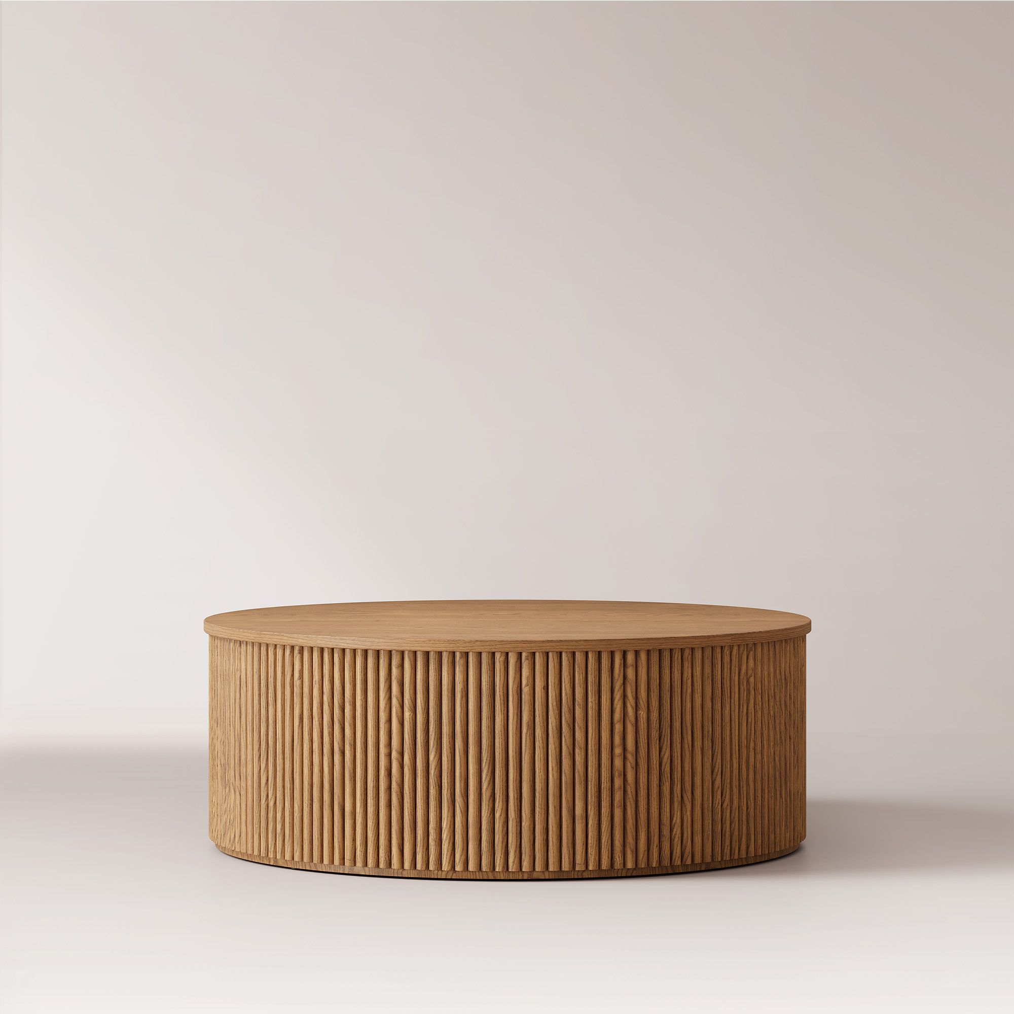 Hernest | 35 Inch Mid-century Modern Round Coffee Table with
