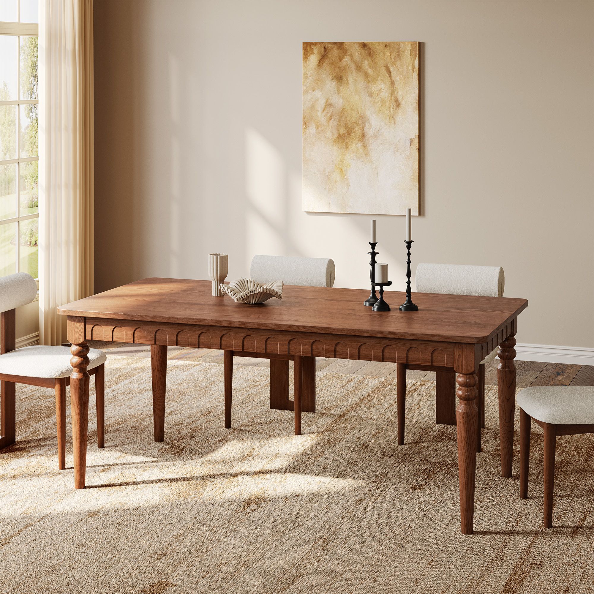 Hernest | 71 Inch Rectangular Dining Room Table for 4-6 Seats
