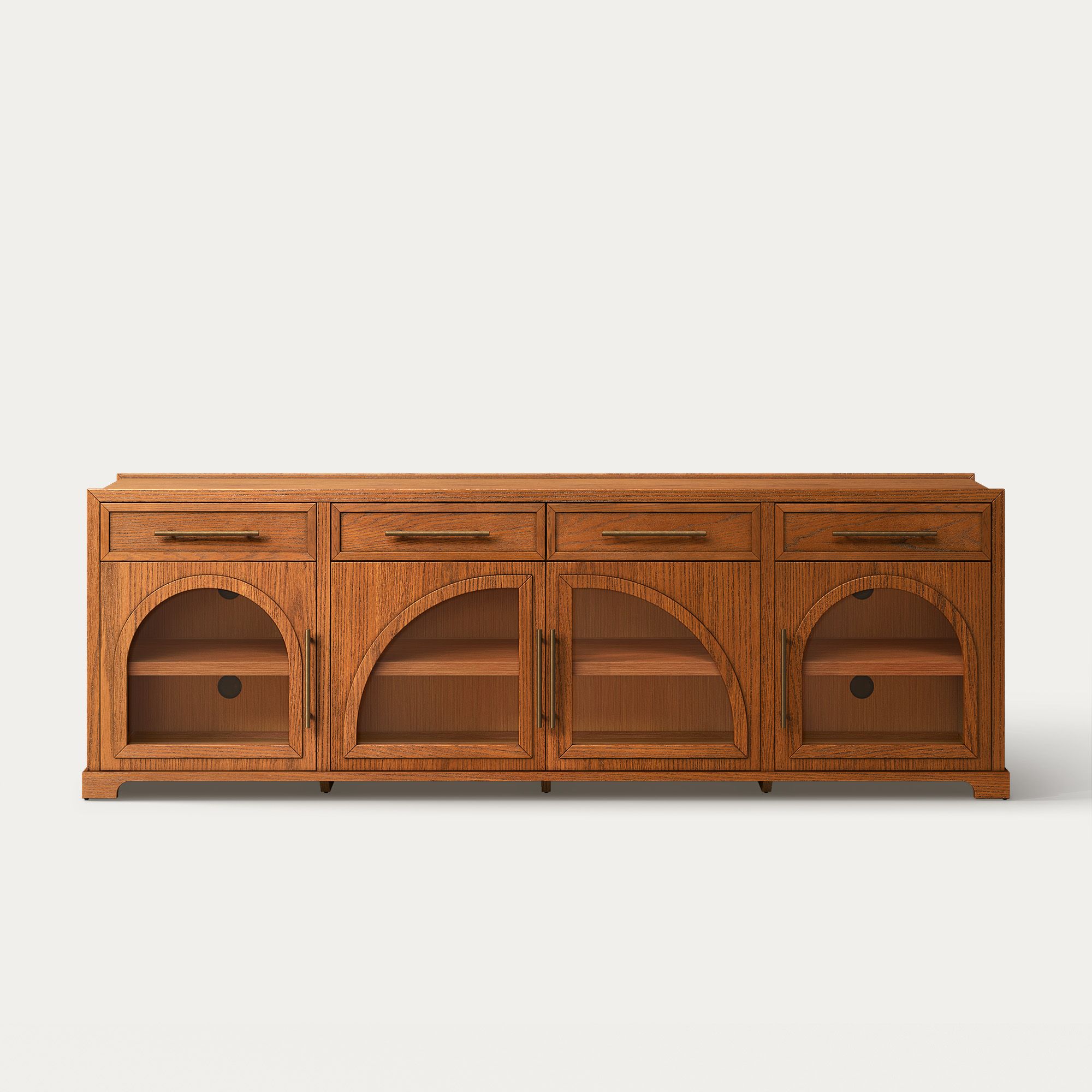 Jardine 84 inch Warm Brown Oak TV Stand with 4 Drawers