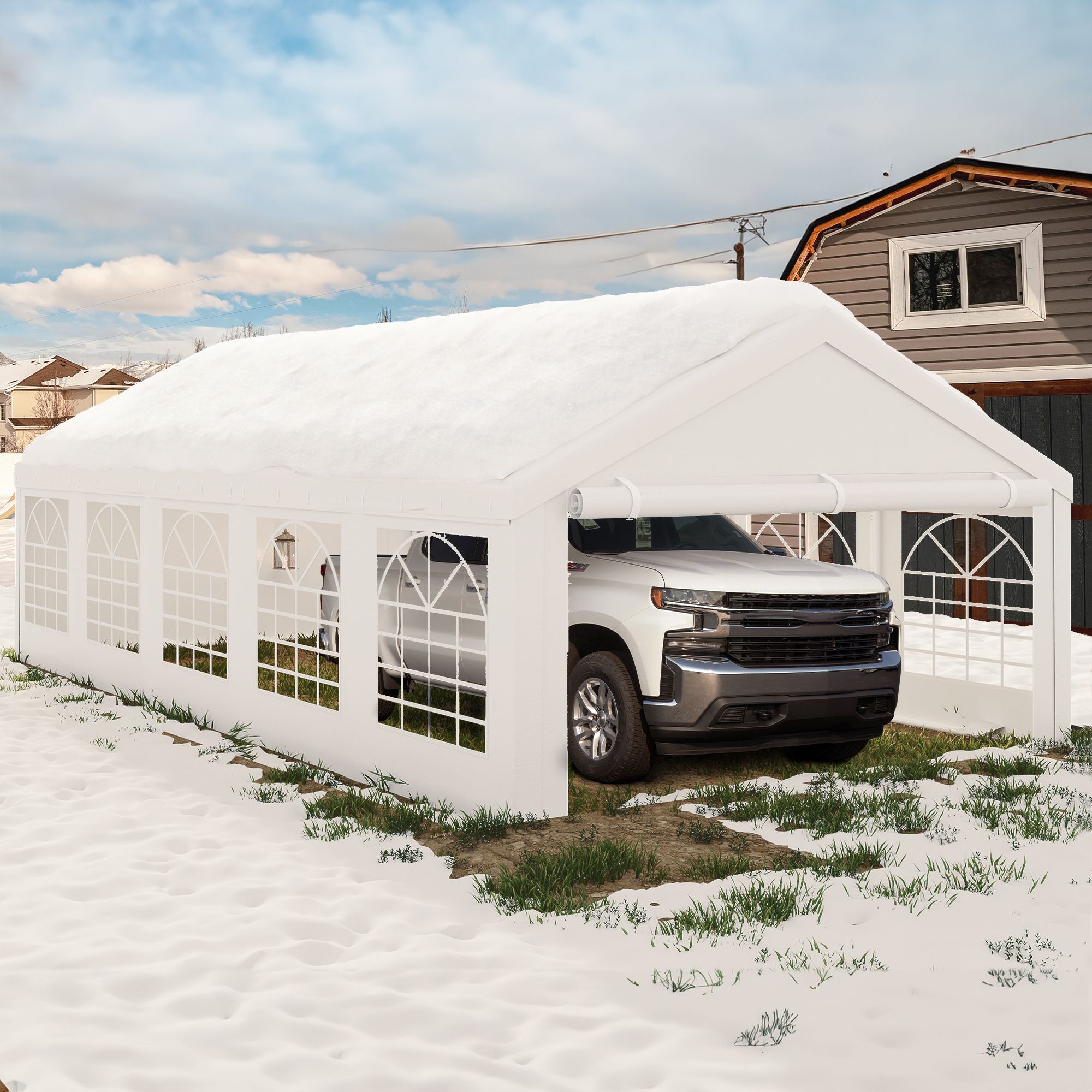 Big Party Tent 16x32FT - White Wedding Canopy With Galvanized Frame Heavy  Duty Party Tent, image size:2000x2000