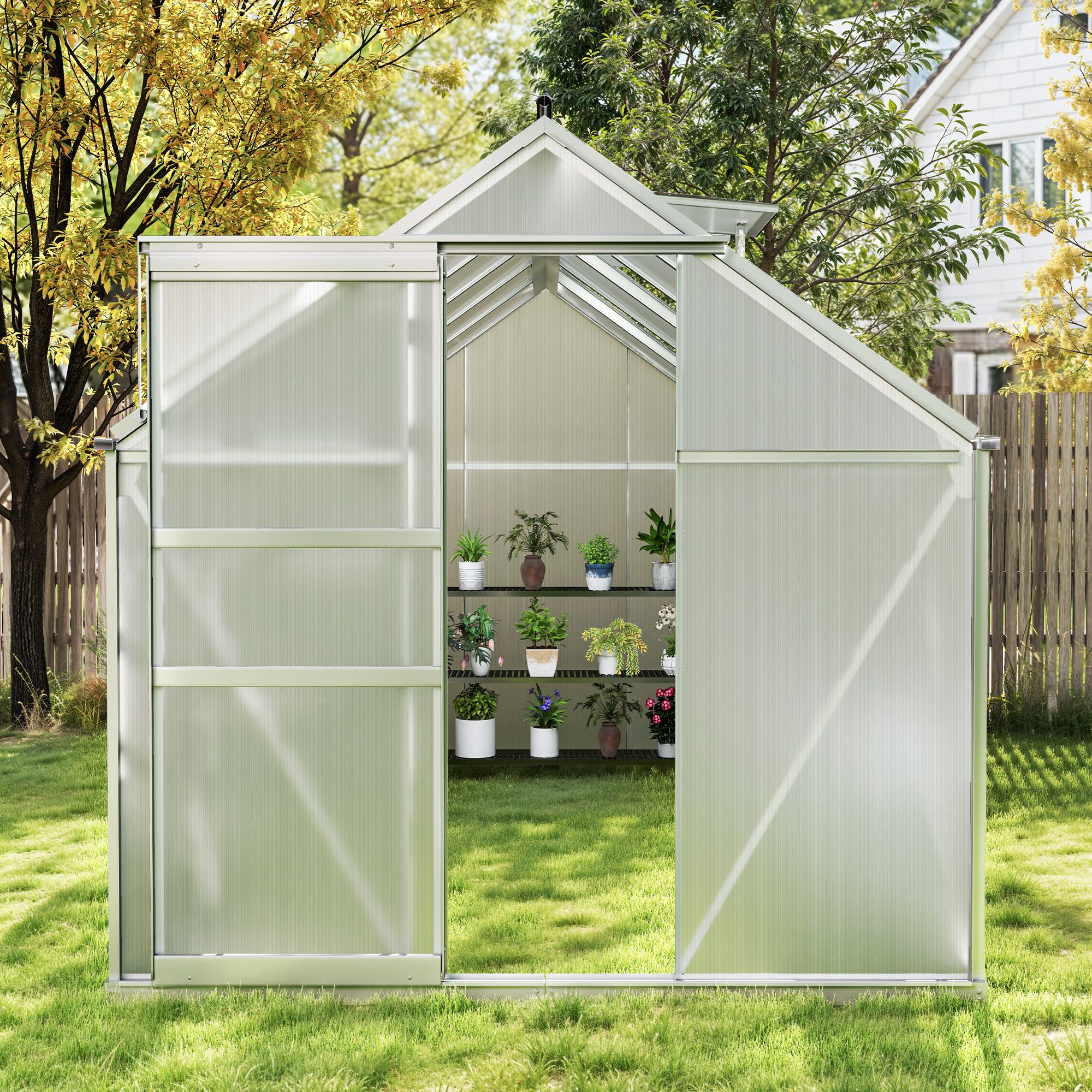 Yitahome | 6 x 12 FT Backyard Greenhouse Kit with Sliding Door