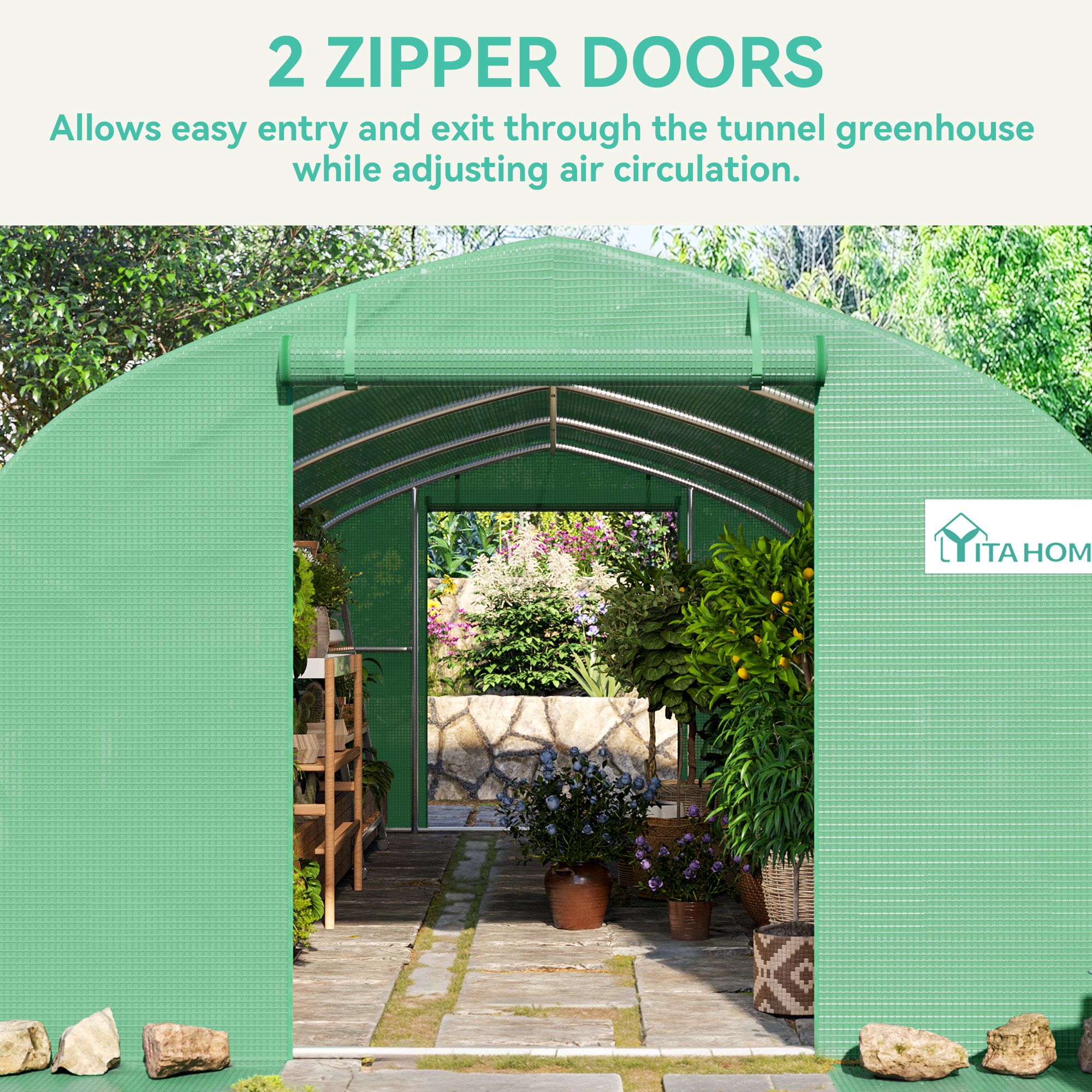 【専用】Greeenhouse Yitahome | 20ft Walk-in High Tunnel Greenhouse with 7 Crossbars