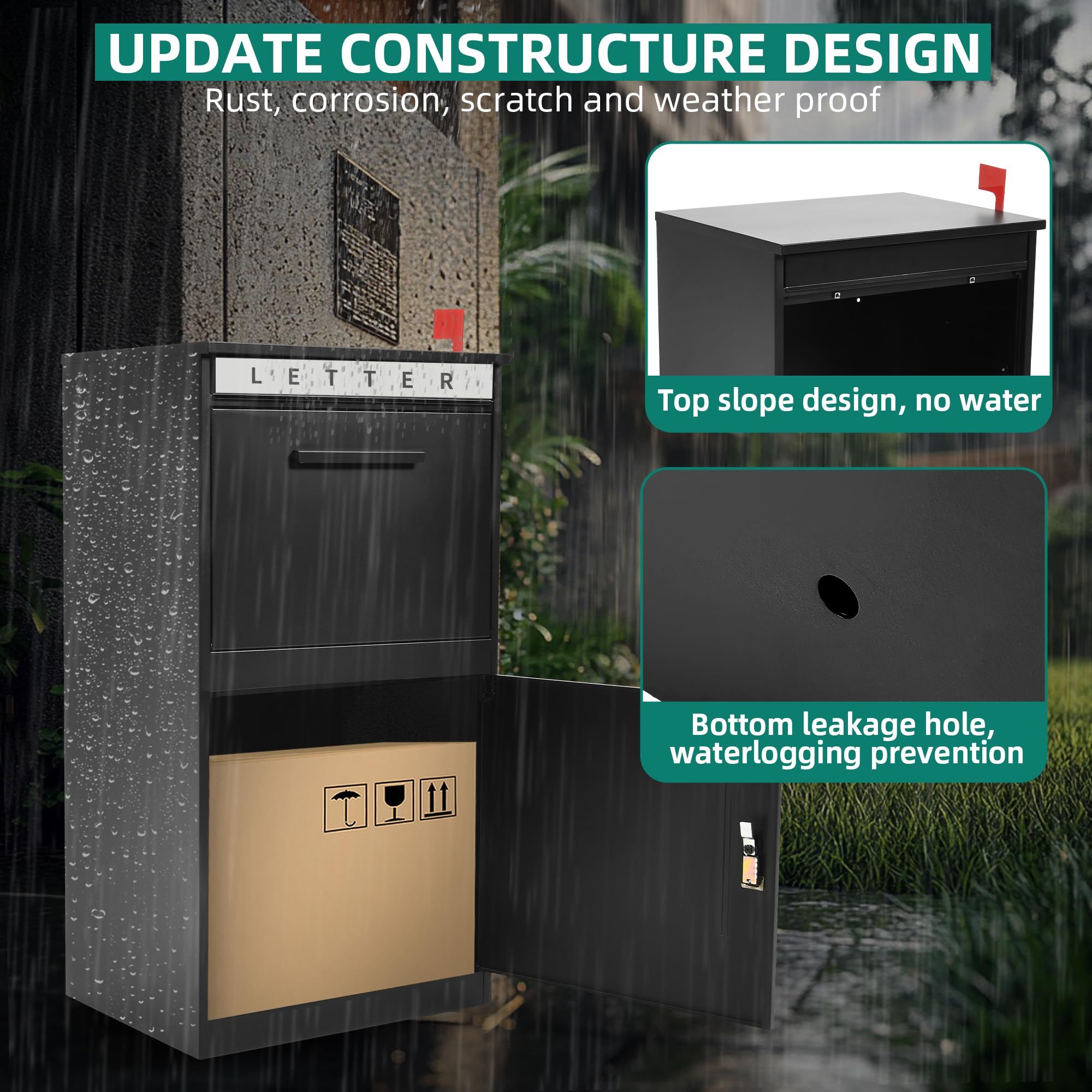 Yitahome | Metal Extra Large Outdoor Package Drop Box with Coded Lock