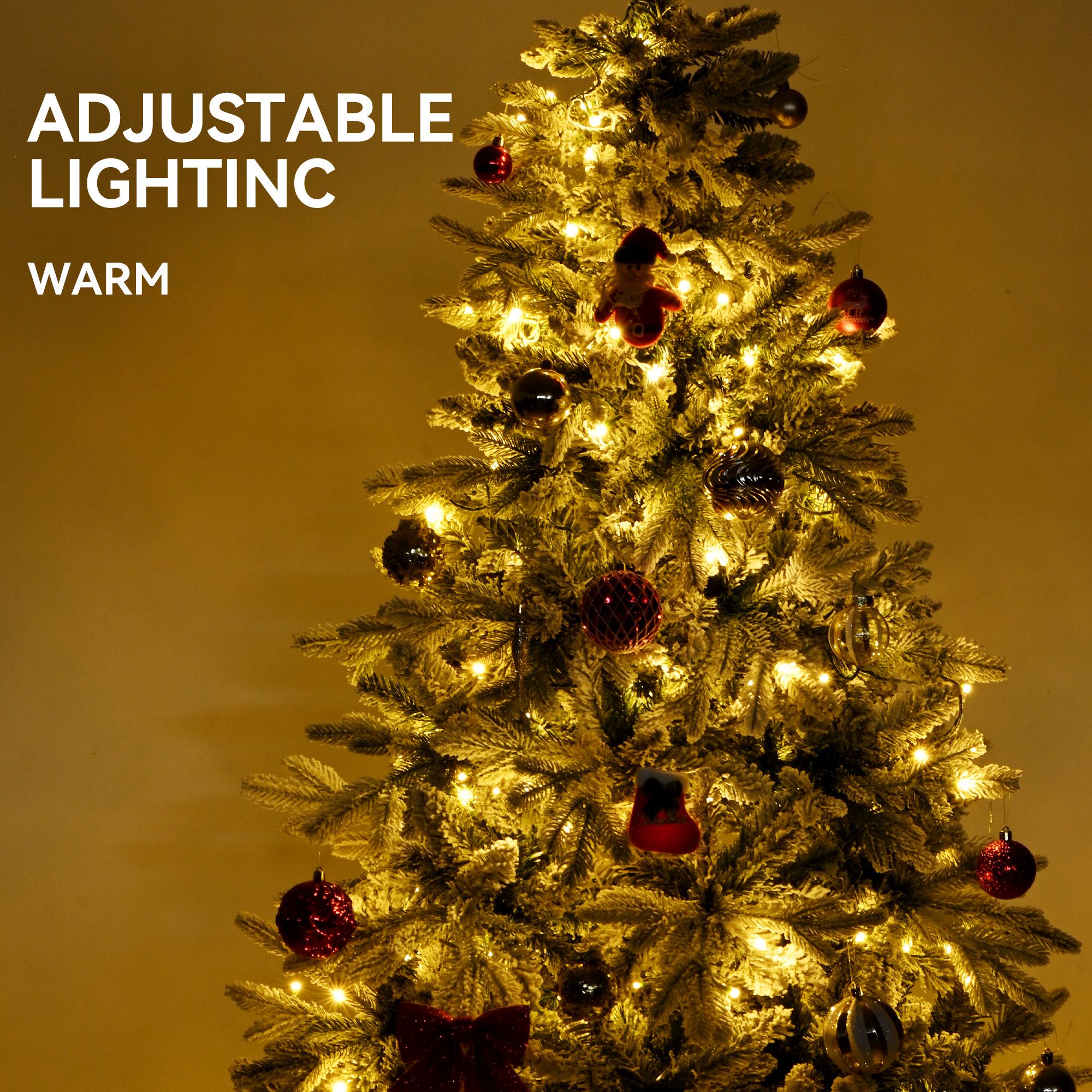 Yitahome | 7 FT Pre-Lit Snow Flocked Christmas Tree with