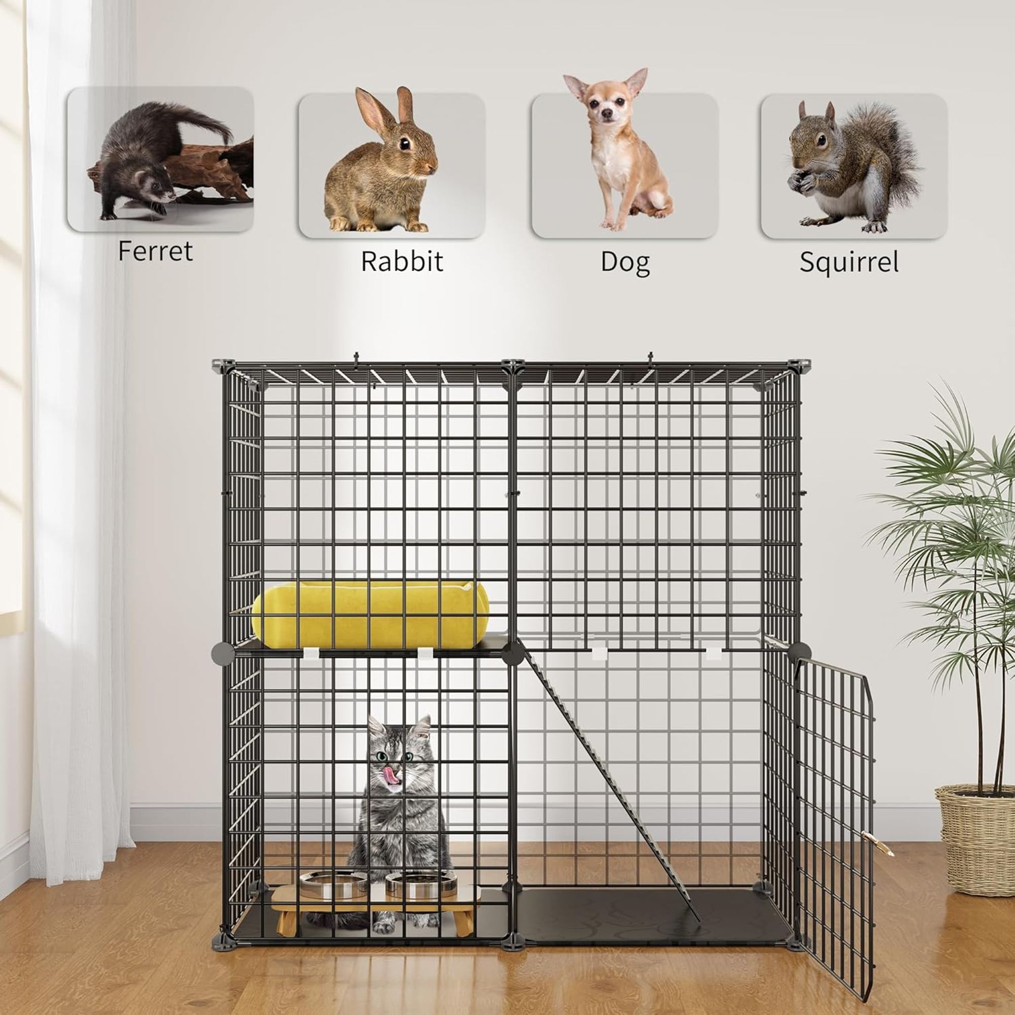 Yitahome | Indoor Cat Cage 2 Tier Kitten Cage House