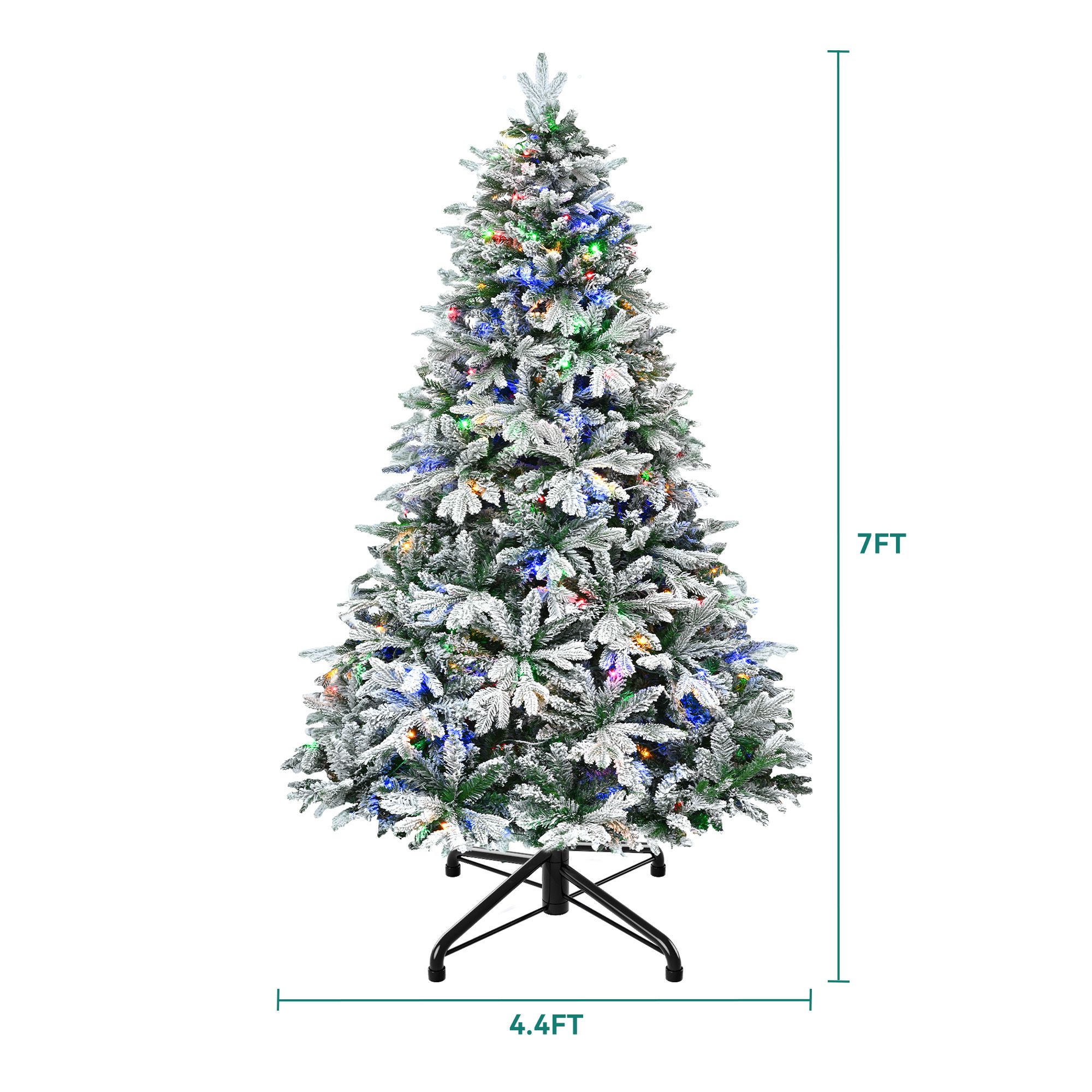 Yitahome | 7 FT Pre-Lit Snow Flocked Christmas Tree with 1687 PE