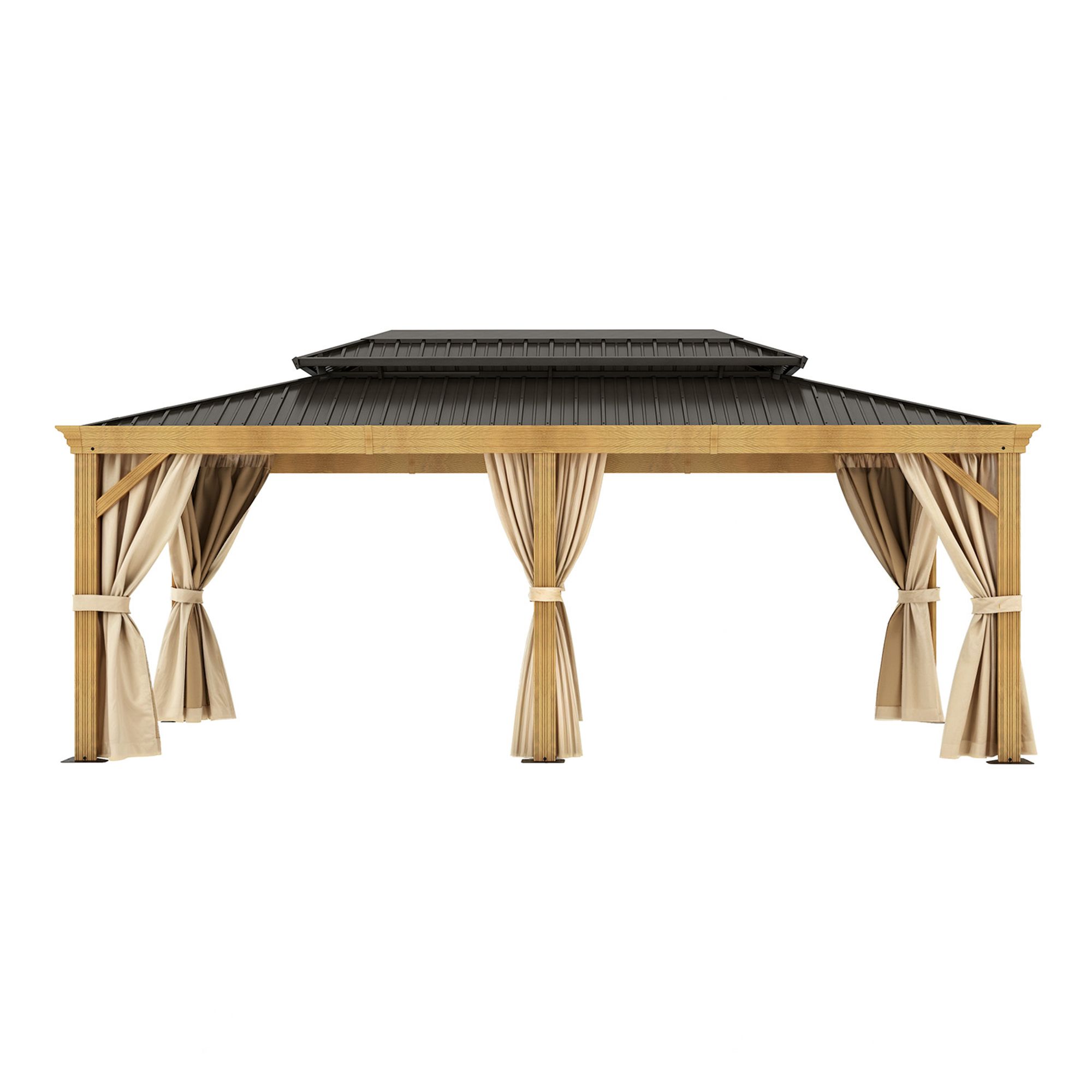 Yitahome | 12x20 ft 2024 Upgrade Outdoor Hardtop Gazebo in Wooden