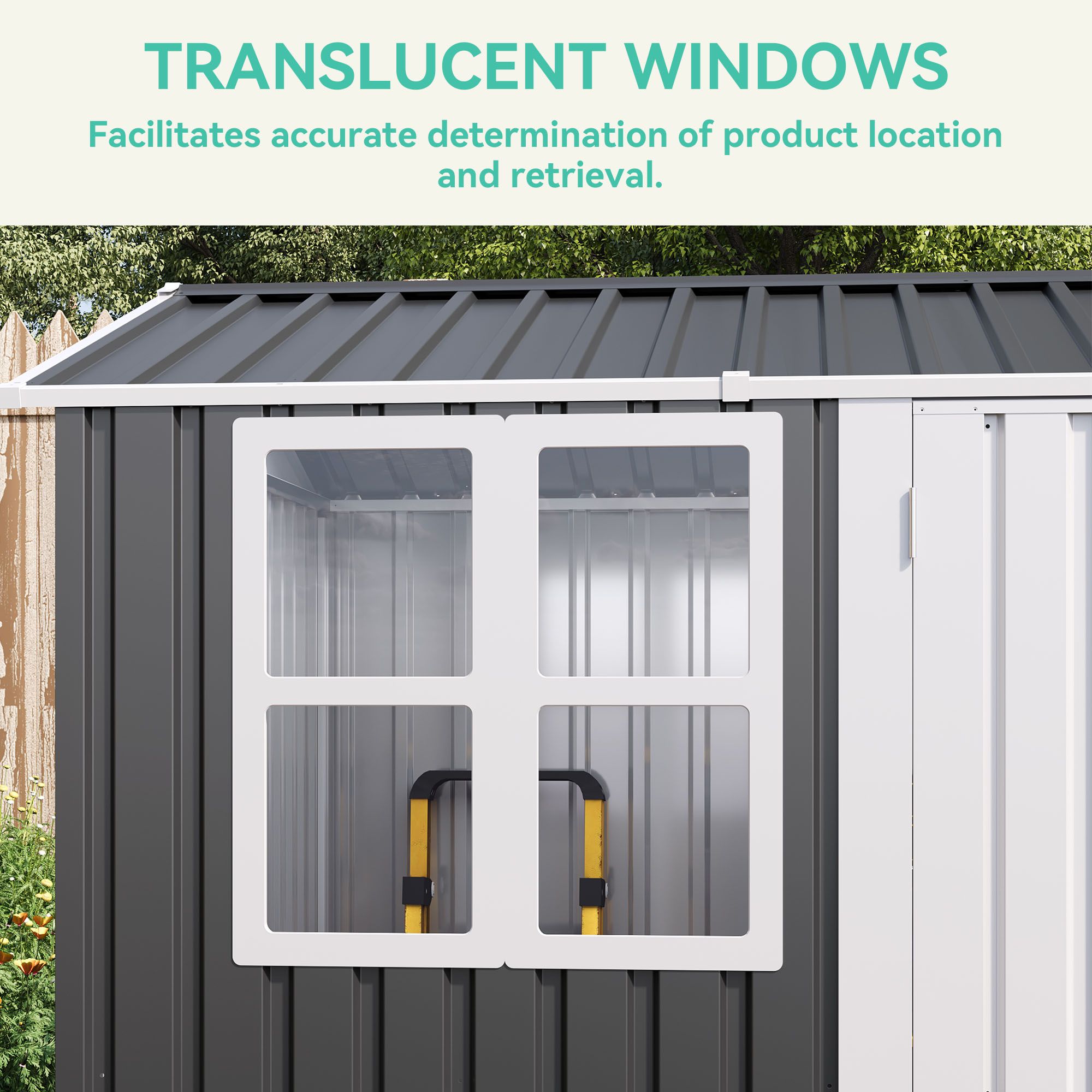 Yitahome | 8 x 6 ft Metal Outdoor Storage Tool Shed with Lockable