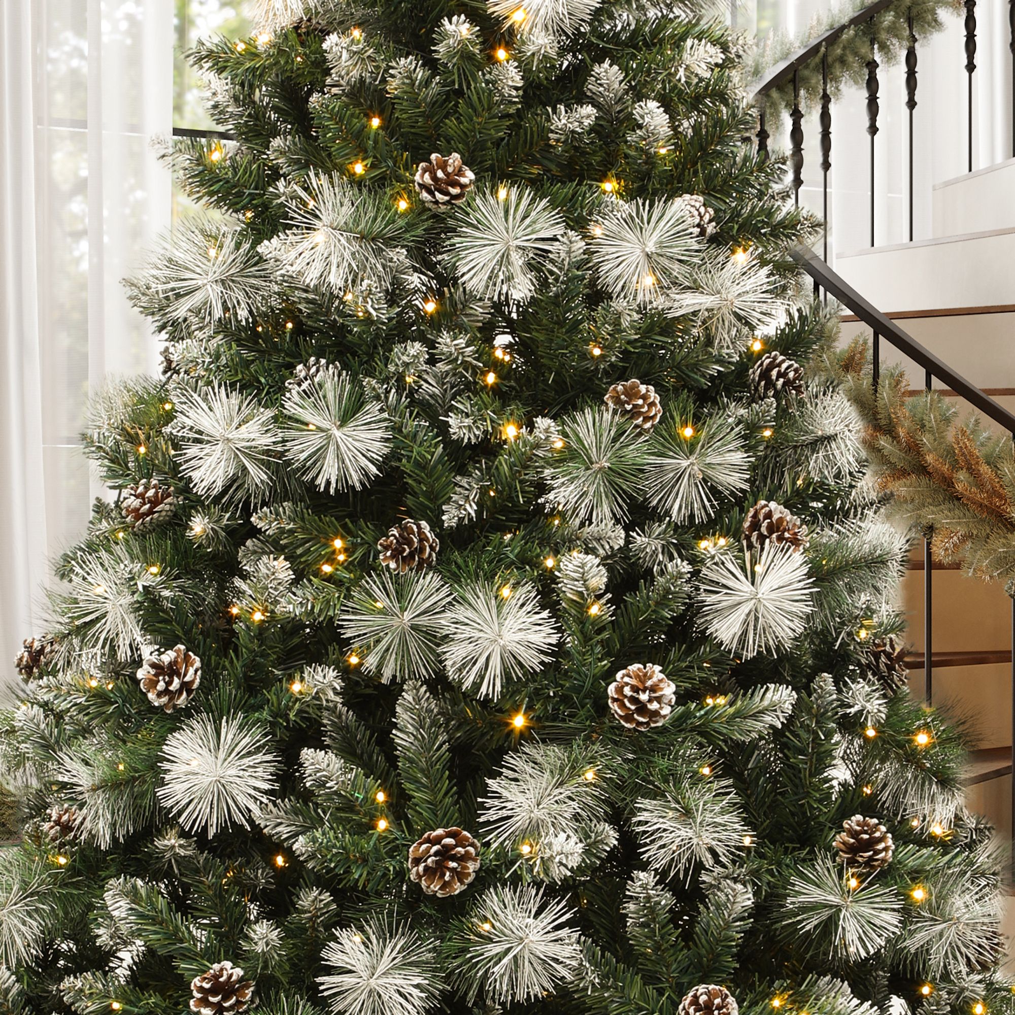 Yitahome | 7.5 FT Scotch Pine Christmas Tree with Pine-Cones and