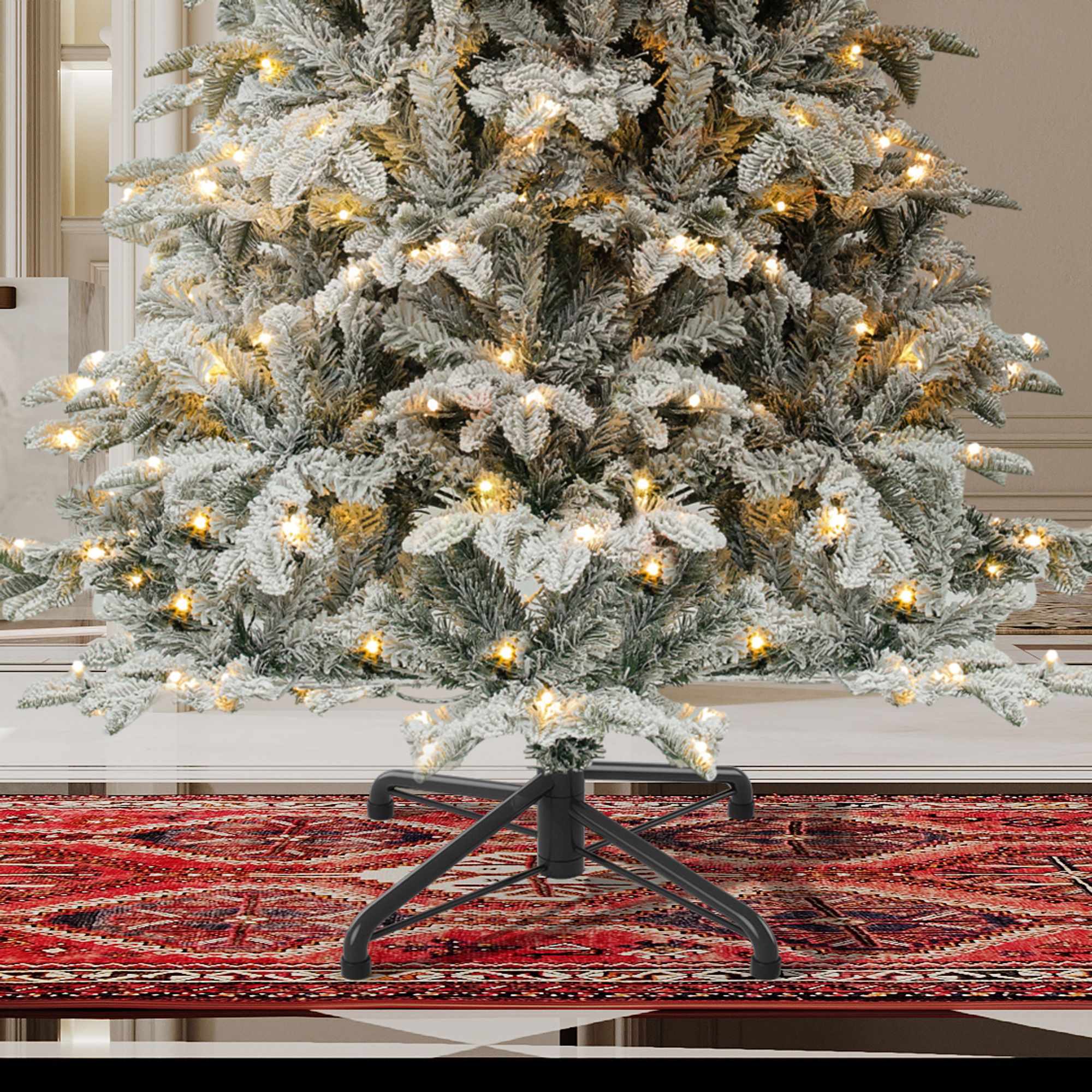 Yitahome | 6.5 FT White Flocked Christmas Tree with 760 Thickened