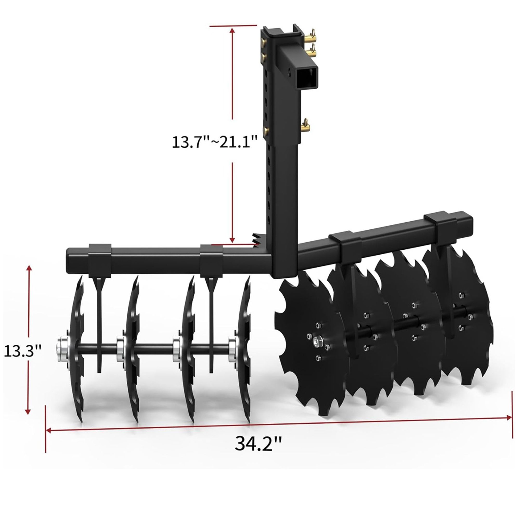 Quick Attach Snow Plow For Kubota Tractor 4 FT Notched Disc