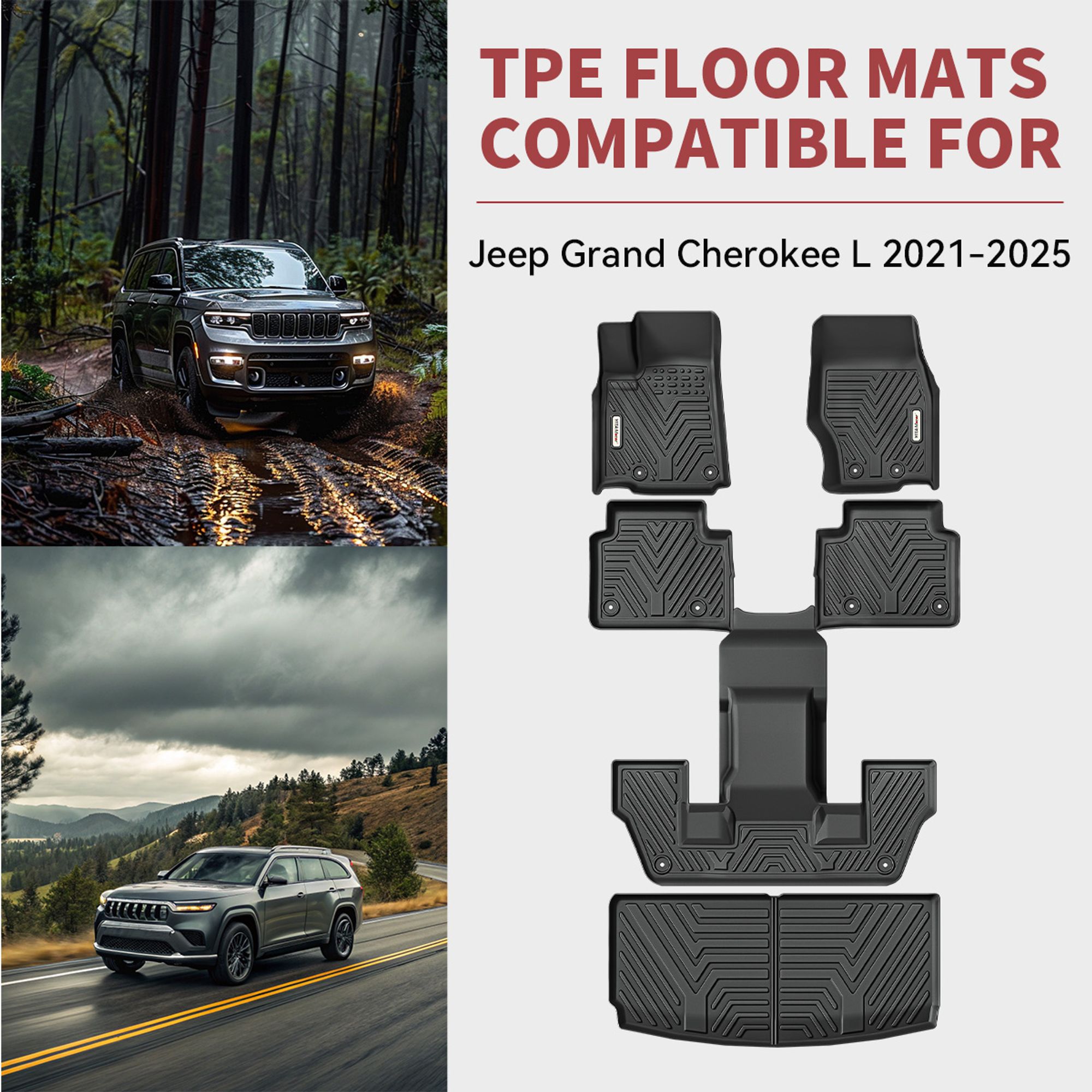 Toughpro Black All-Weather Cargo Mat For Jeep Grand Cherokee 2011-2021